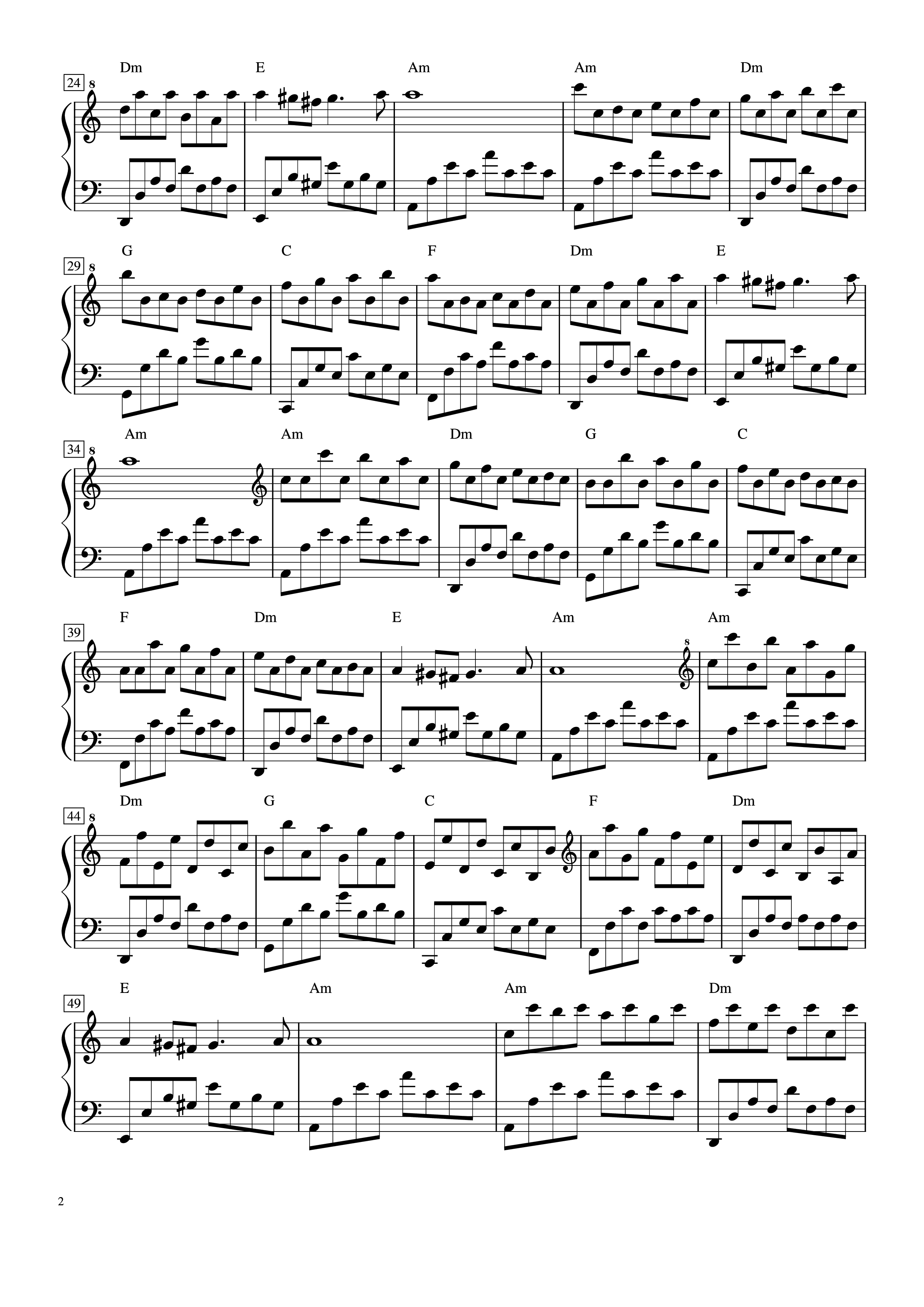 Page 2 of Sheet music PDF Passacaglia - Arrangement by Handel Halvorsen