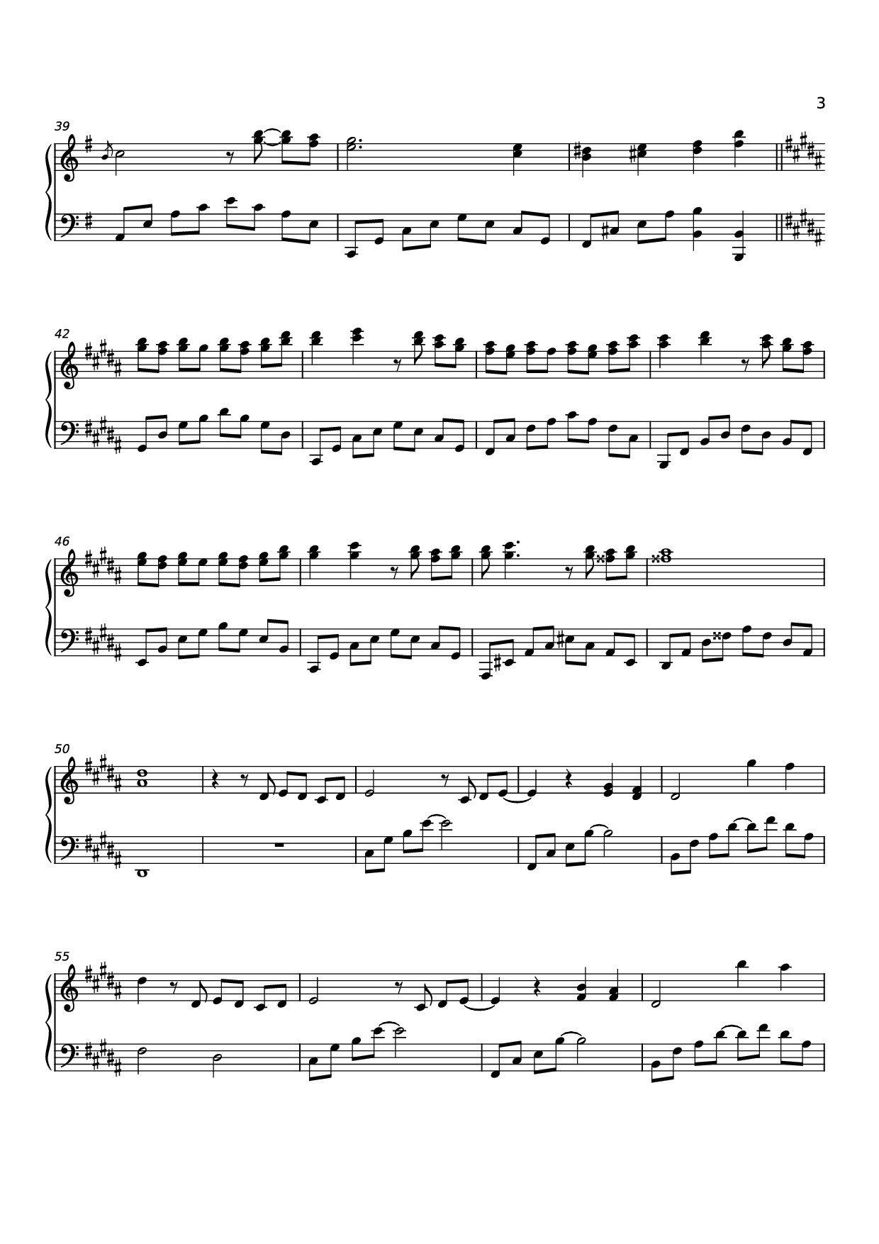 Page 3 of Sheet music PDF 你离开的村落 Sheet Piano - 原唱：吴铁飞、徐波