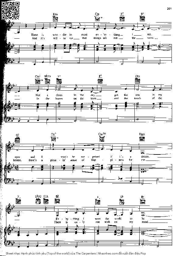 Page 3 of Sheet music PDF Hạnh phúc tình yêu (Top of the world) - The Carpenters