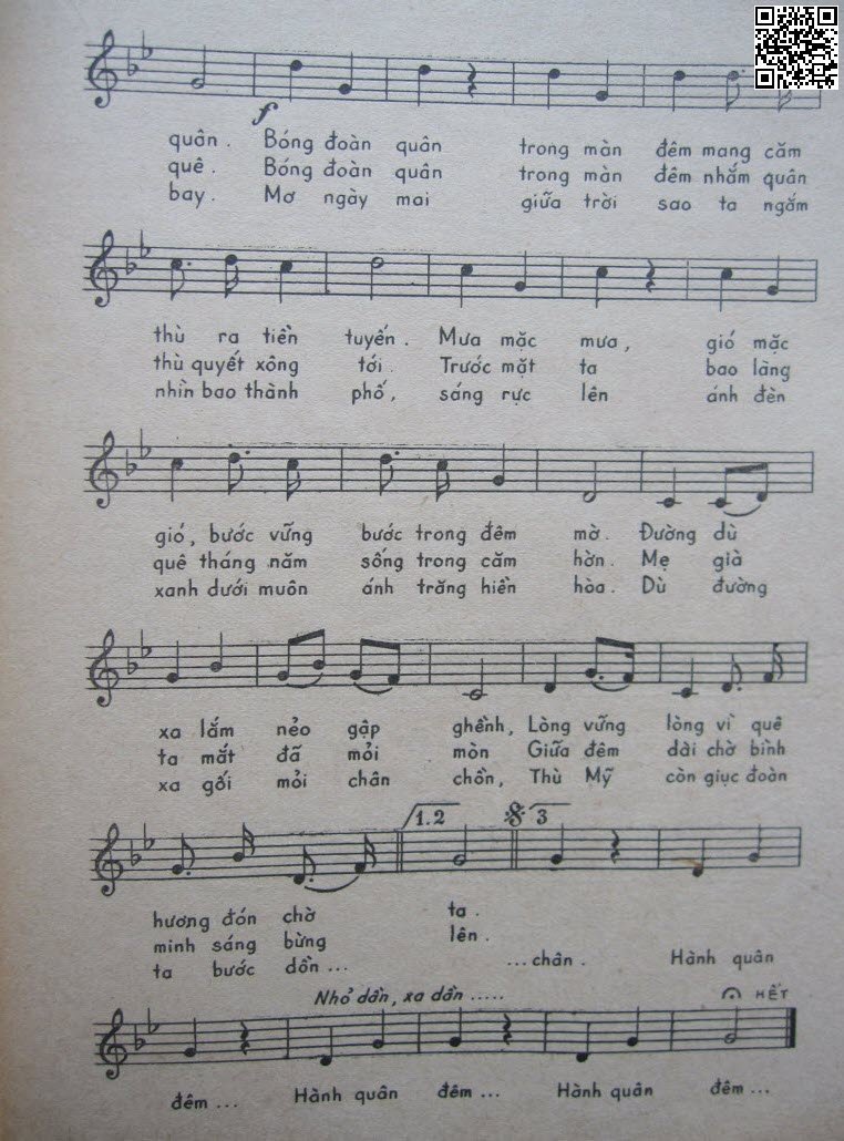 Page 2 of Sheet music PDF Hành quân đêm - Xuân Hồng