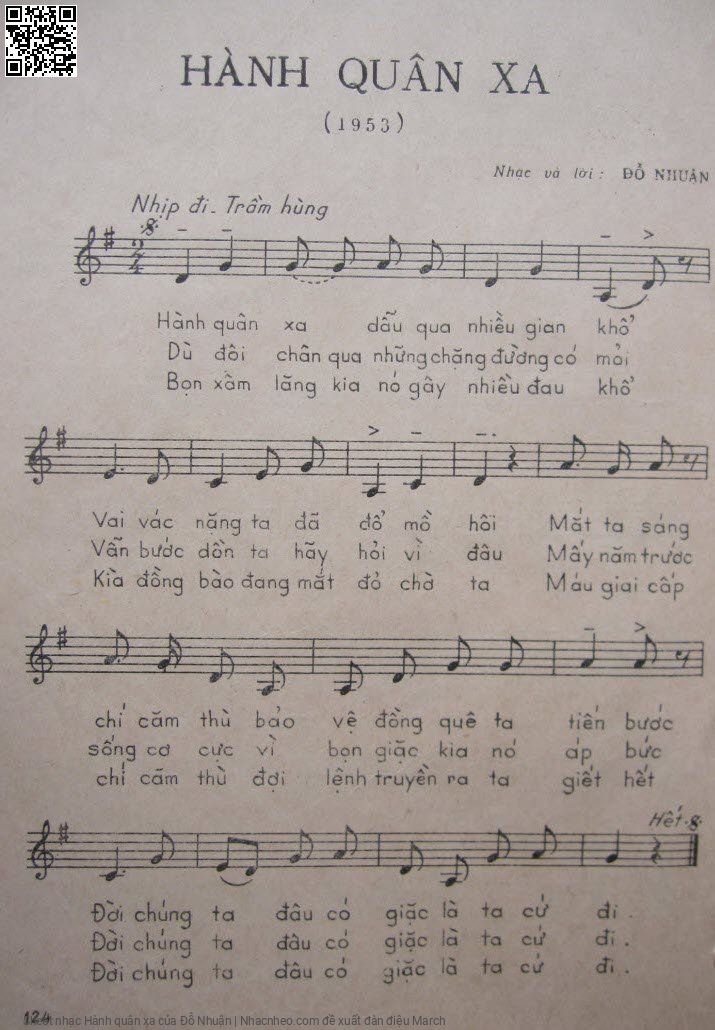 Sheet PDF of Hành quân xa - Đỗ Nhuận