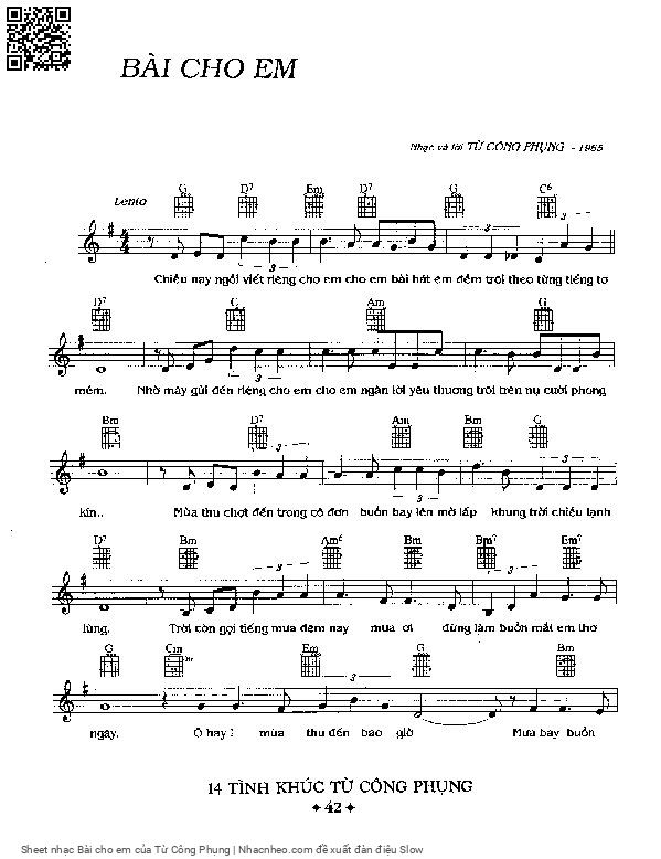 Page 5 of Sheet music PDF Bài cho em - Từ Công Phụng
