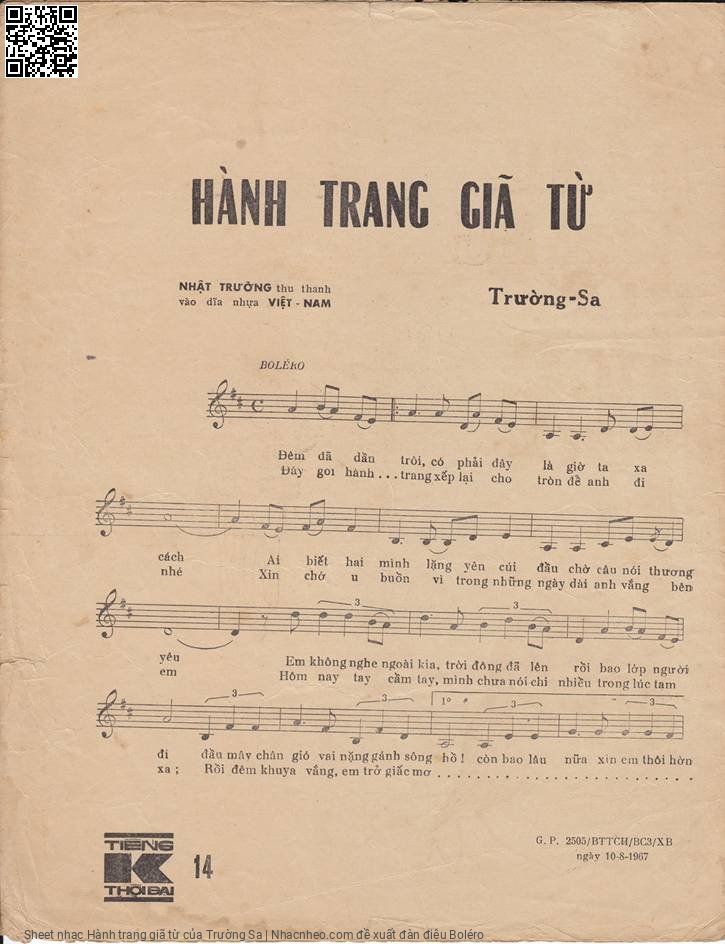 Page 2 of Sheet music PDF Hành trang giã từ - Trường Sa