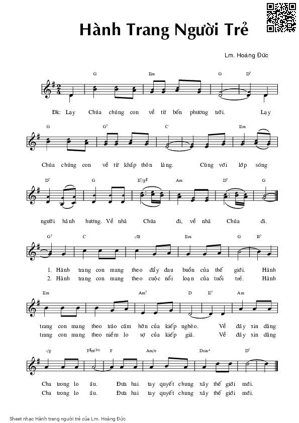 Sheet PDF of Hành trang người trẻ