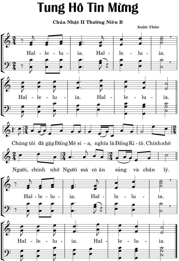 Page 2 of Sheet music PDF Thtm. Chúa Nhật 2 Thường Niên - Xuân Thảo