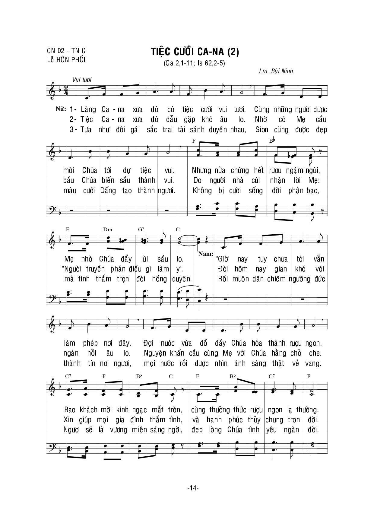 Page 2 of Sheet music PDF Tiệc Cưới Cana - Bùi Ninh