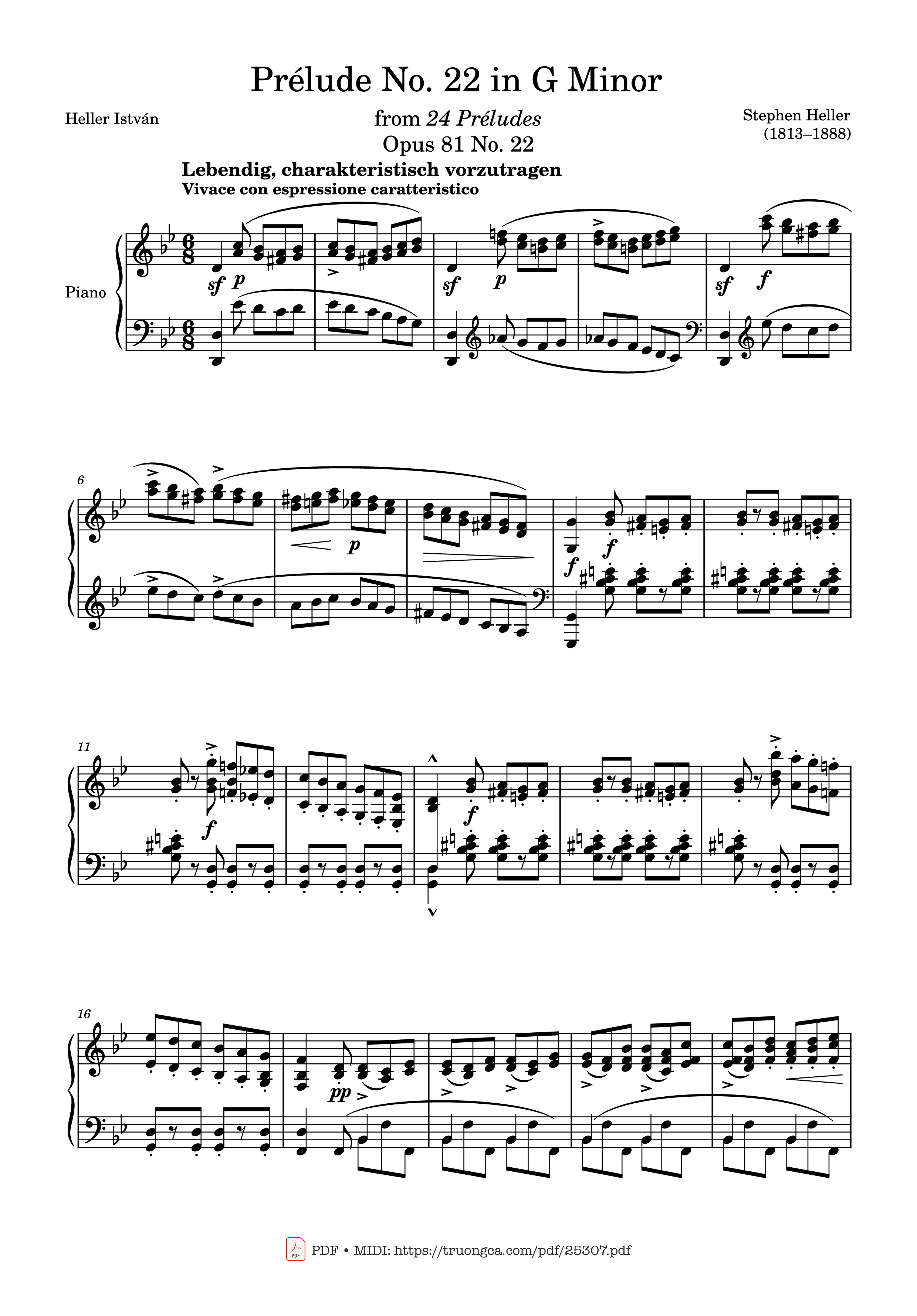 Sheet PDF of Prélude No 22 in G Minor Sheet Piano