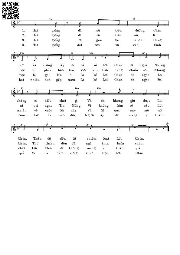 Page 3 of Sheet music PDF Hạt giống Lời Chúa - Lm. Tri Văn Vinh
