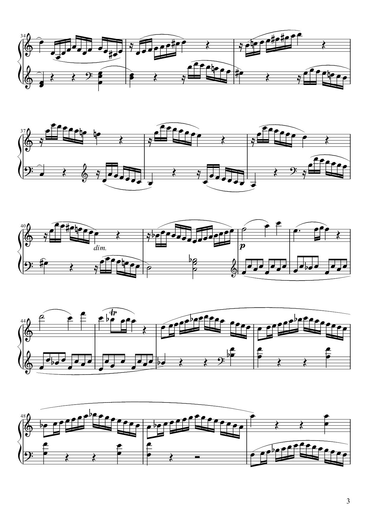 Page 3 of Sheet music PDF Sonata No. 16 Sheet Piano - Wolfgang Amadeus Mozart