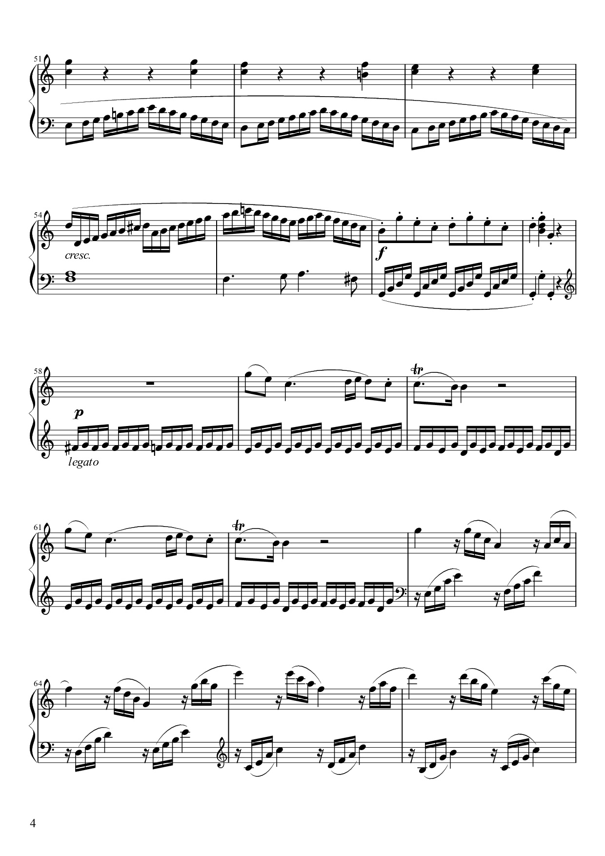Page 4 of Sheet music PDF Sonata No. 16 Sheet Piano - Wolfgang Amadeus Mozart