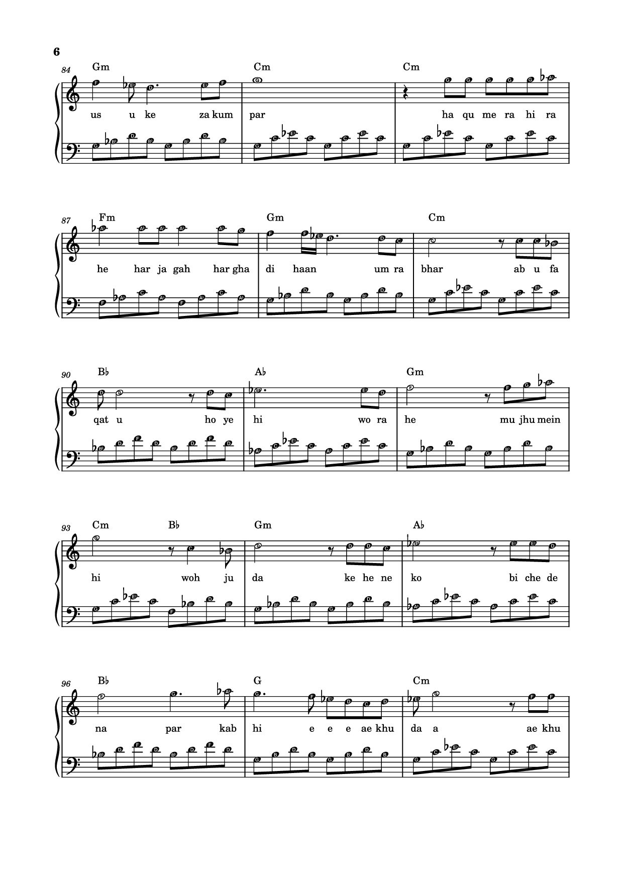 Page 6 of Sheet music PDF Piano jab bana uska hi bana Sheet Piano - Arijit Singh