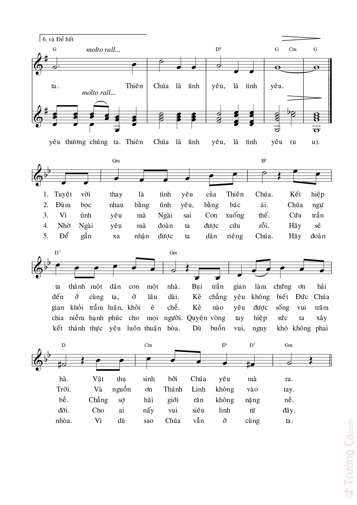 Page 2 of Sheet music PDF Thiên Chúa Là Tình Yêu - Hùng Lân