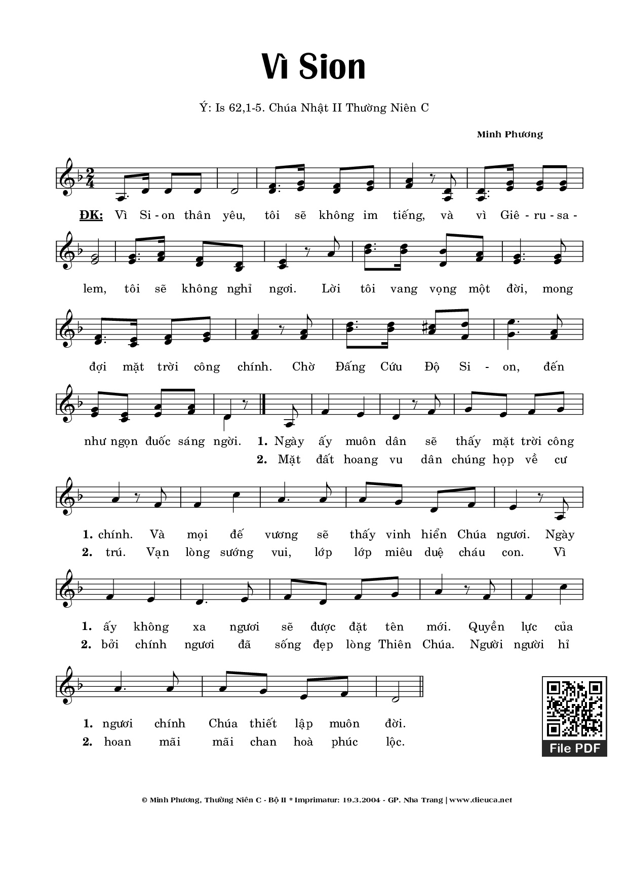 Vì Sion - Minh Phương