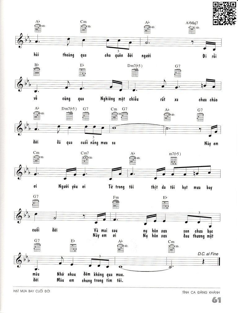 Page 2 of Sheet music PDF Hạt mưa bay cuối đời - Đăng Khánh