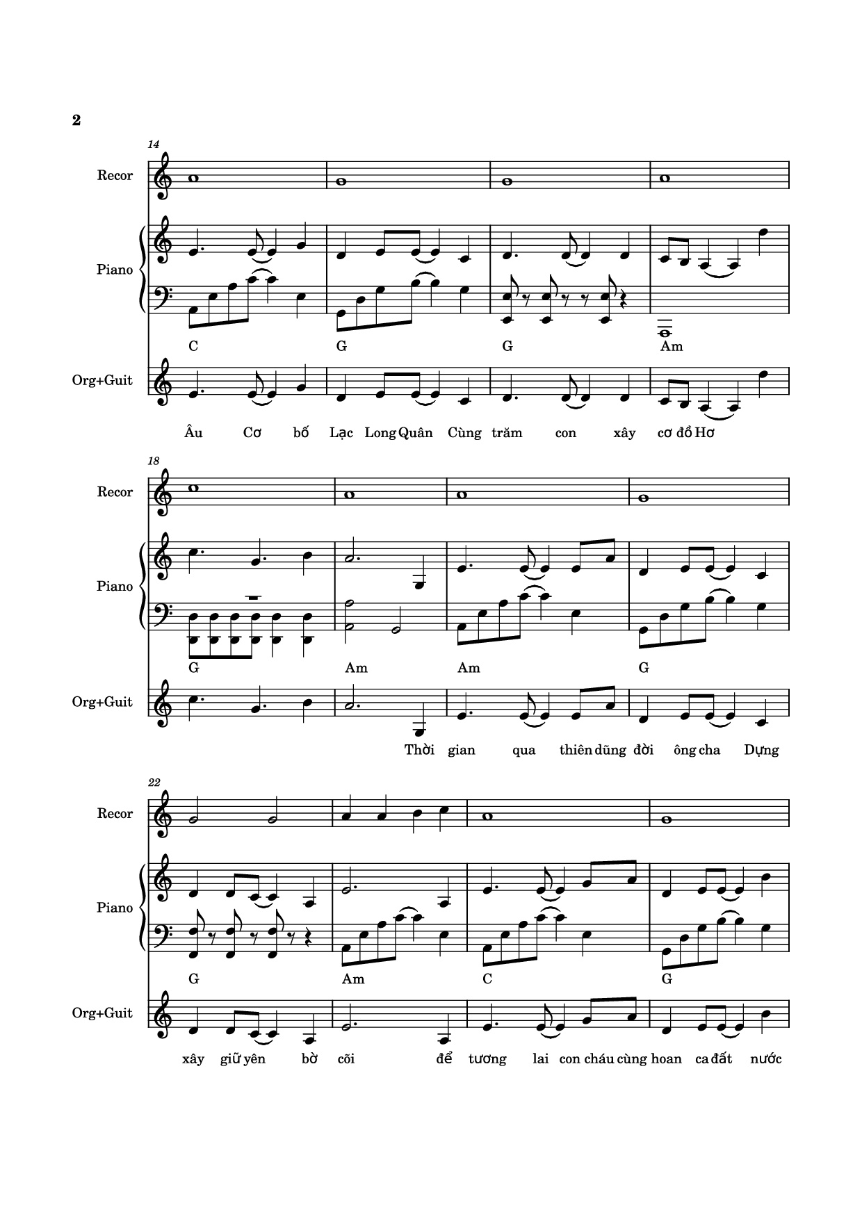 Page 2 of Sheet music PDF Piano HÀO KHÍ VIỆT NAM Piano, Recorder, Synthesizer - Sáng tác: Holy Thắng