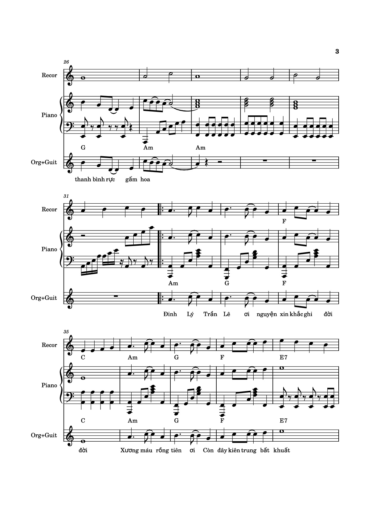 Page 3 of Sheet music PDF Piano HÀO KHÍ VIỆT NAM Piano, Recorder, Synthesizer - Sáng tác: Holy Thắng