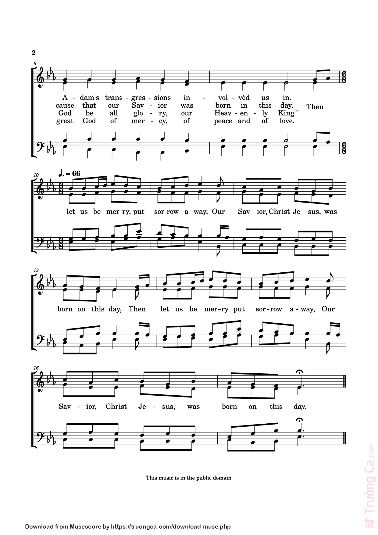 Page 2 of Sheet music PDF A Virgin Unspotted (SATB) - William Billings