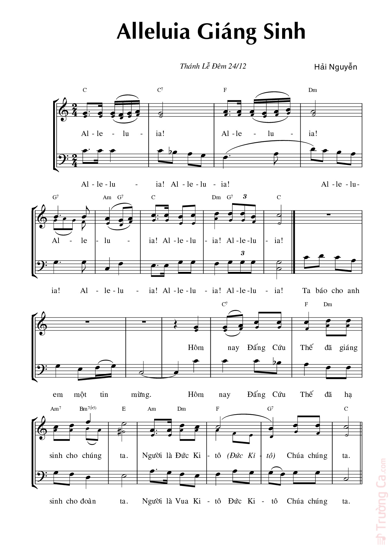 Page 2 of Sheet music PDF Thánh Vịnh 95, Ca Mừng Thiên Chúa - Hải Nguyễn