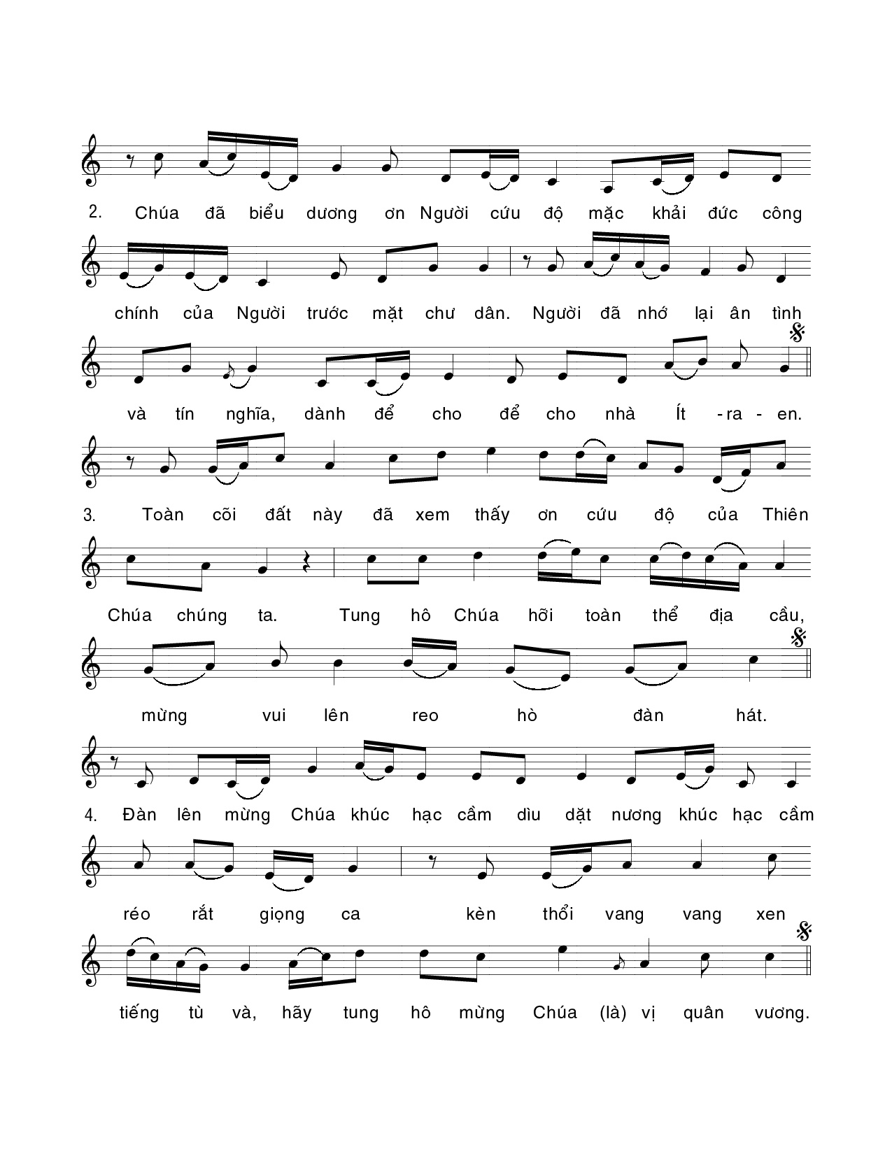 Page 2 of Sheet music PDF Thánh Vịnh 97, Chúa Nhật 28C Thường Niên - Xuân Thảo