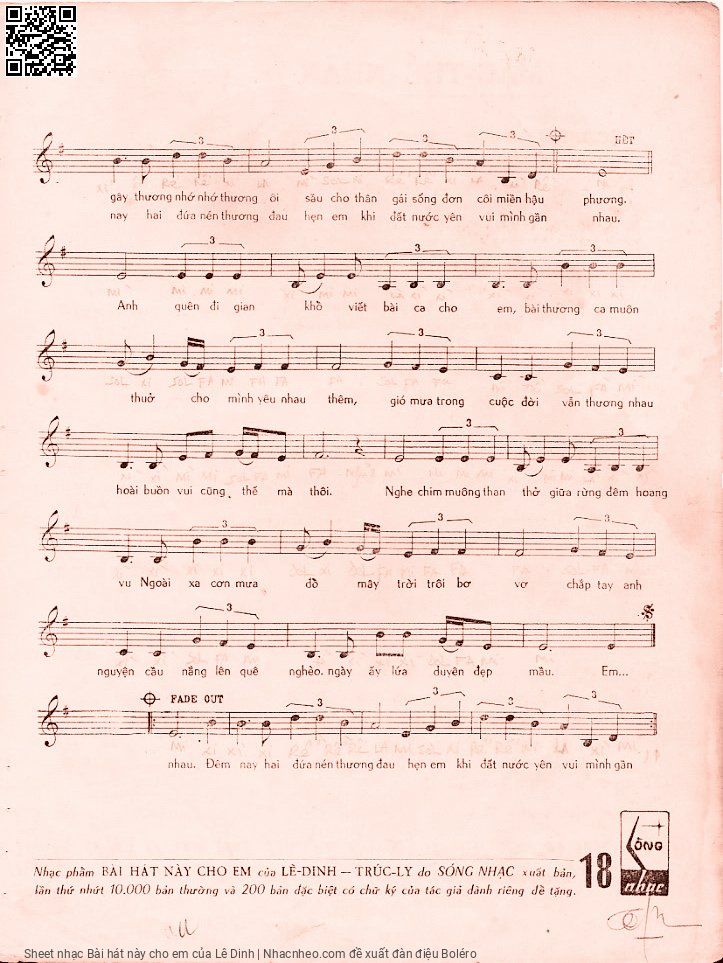 Page 3 of Sheet music PDF Bài hát này cho em - Lê Dinh