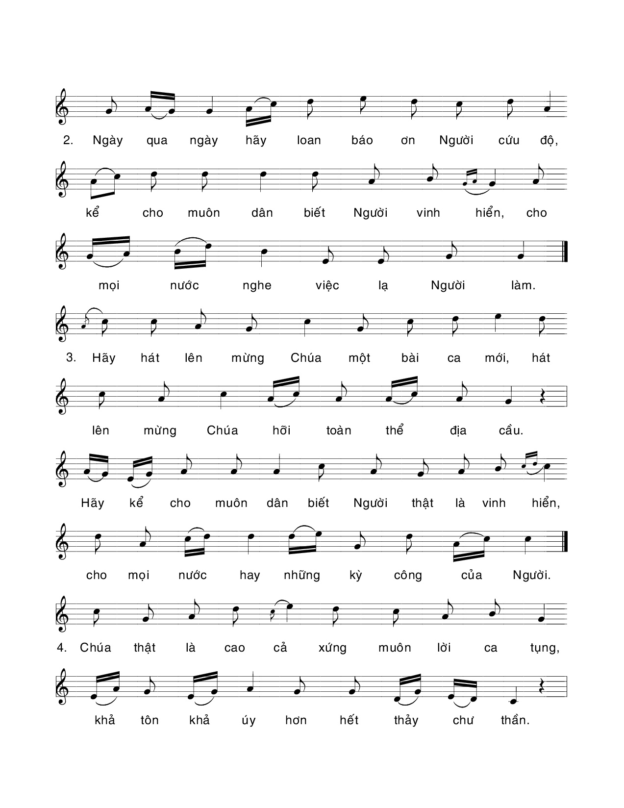 Page 2 of Sheet music PDF Thánh Vịnh 95, Chúa Nhật 29A Thường Niên - Xuân Thảo