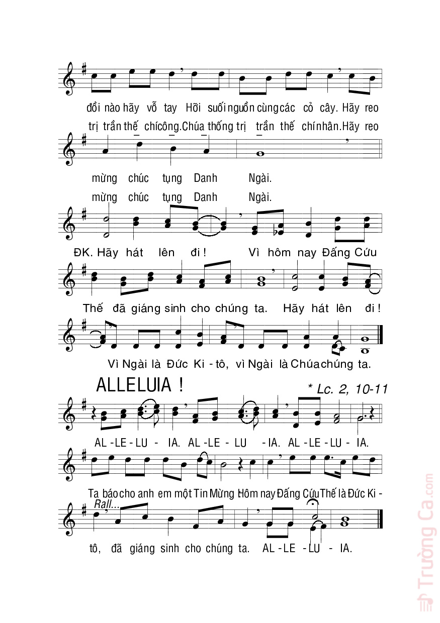 Page 2 of Sheet music PDF Thánh Vịnh 95, Hãy Hát Lên - La Thập Tự
