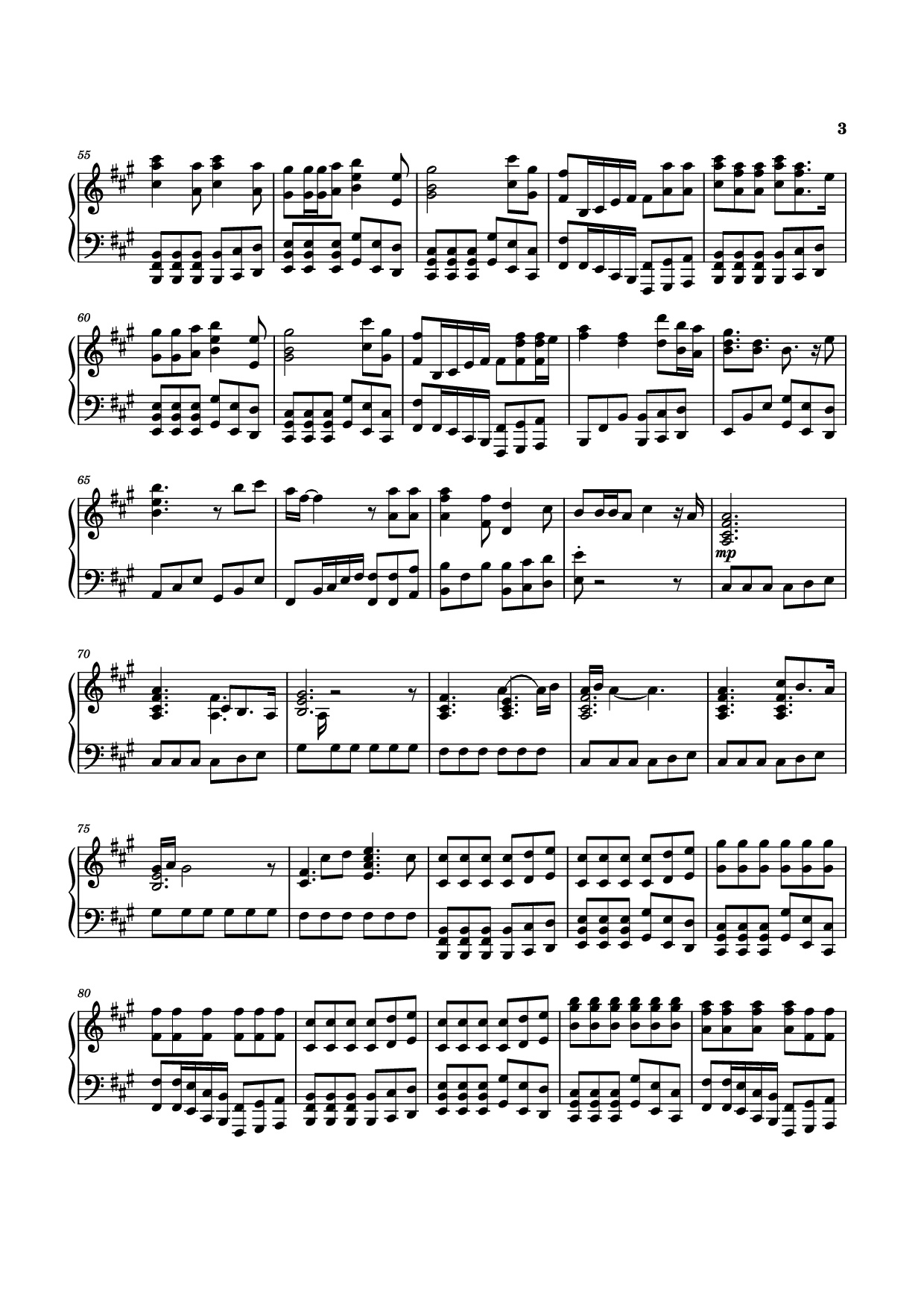 Page 3 of Sheet music PDF Piano Die with a smile Piano - Moull