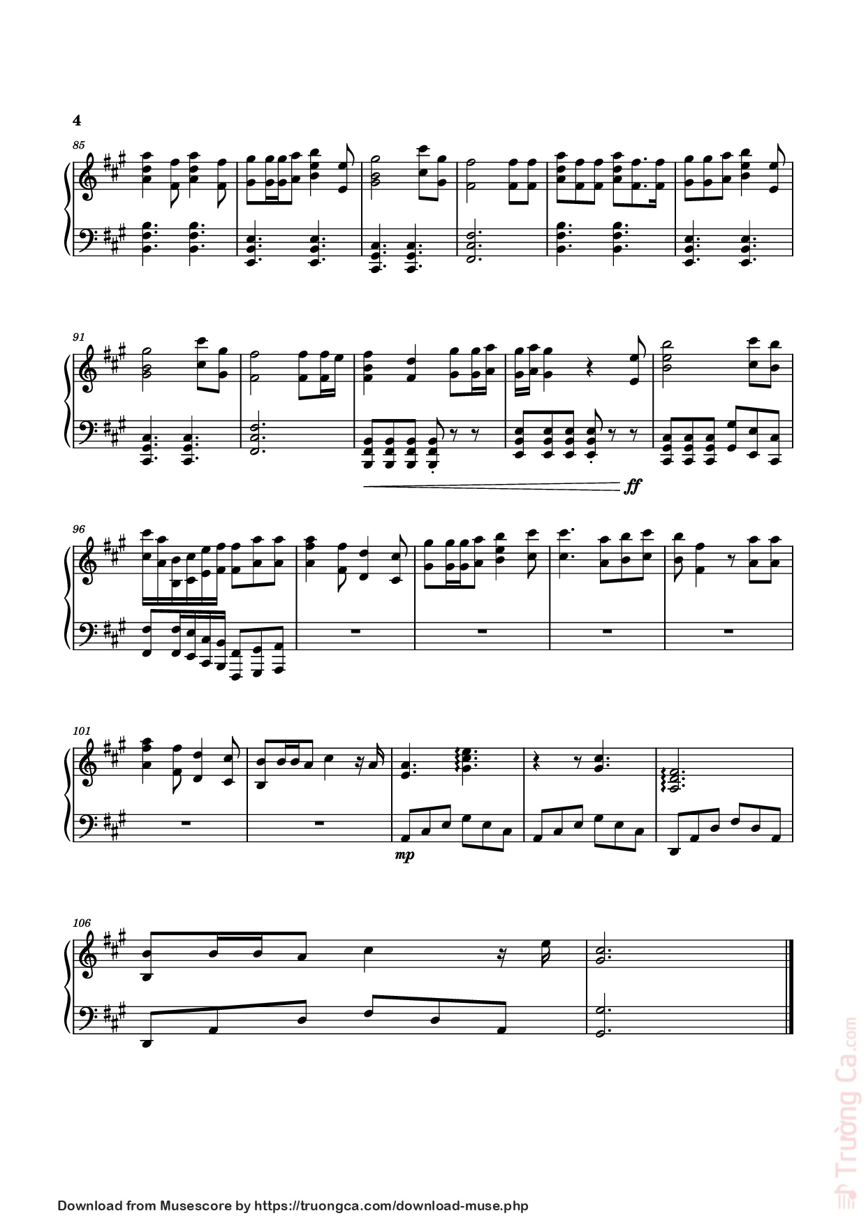 Page 4 of Sheet music PDF Piano Die with a smile Piano - Moull