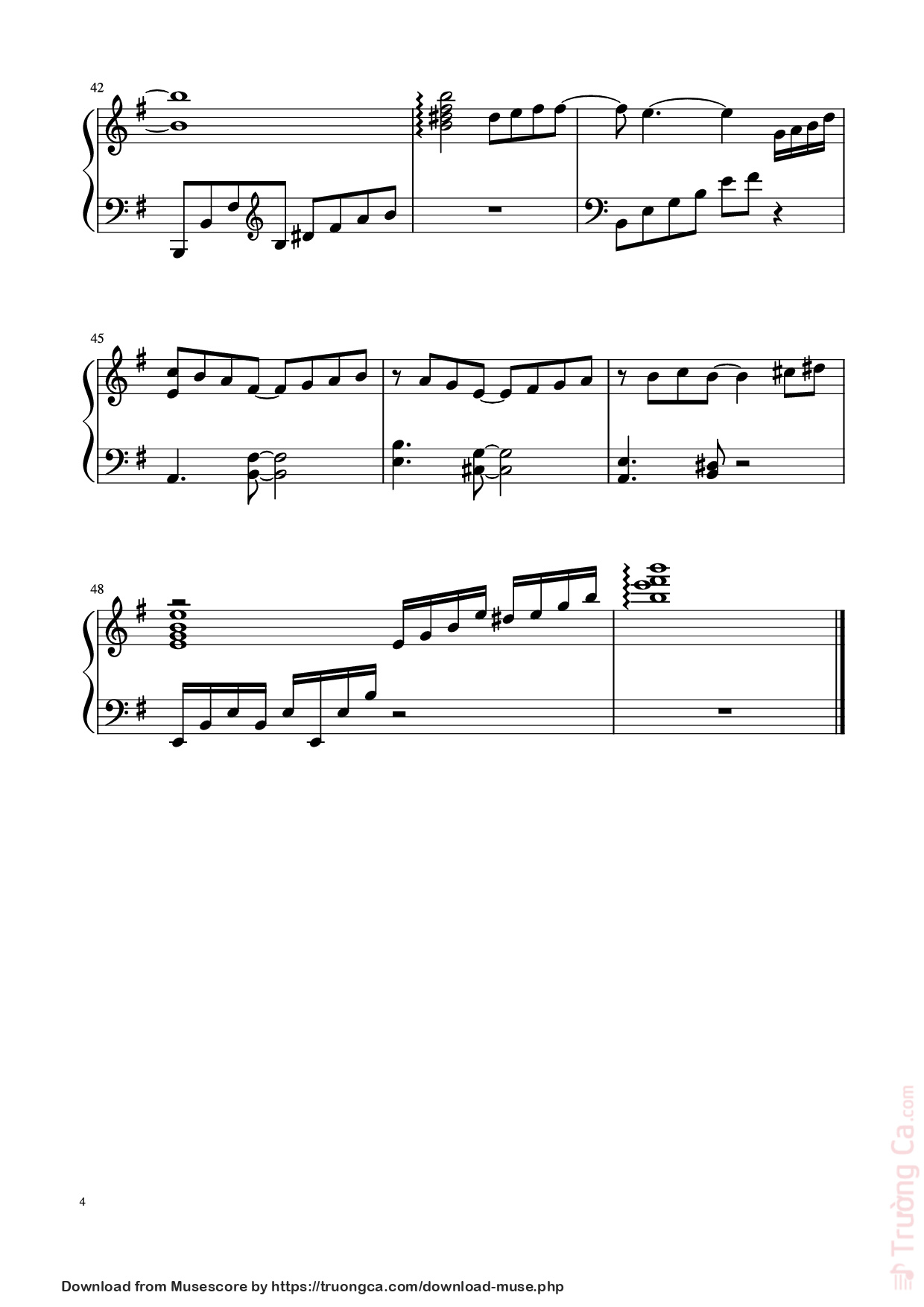 Page 4 of Sheet music PDF Piano FullHouse Piano - Composer: Quốc Thống