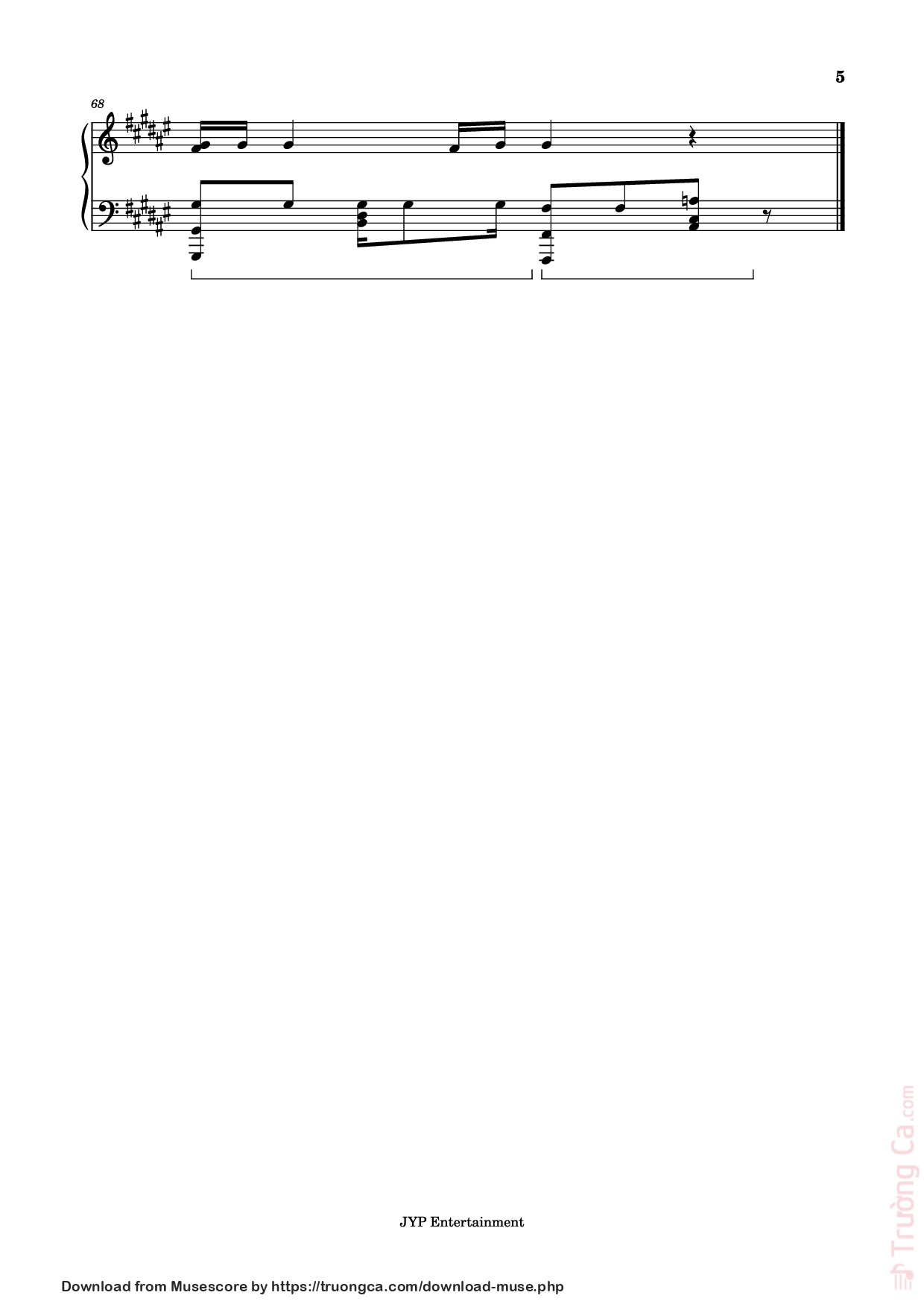 Page 5 of Sheet music PDF Piano MANIAC Piano - Cover by blueberrieszn