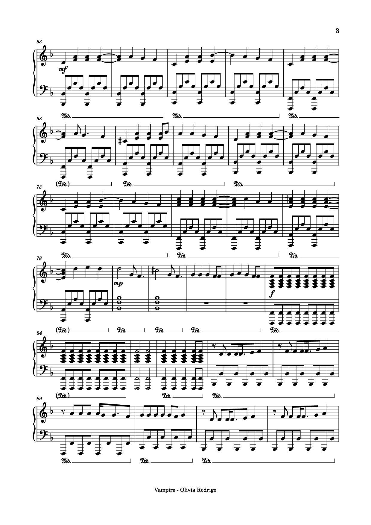 Page 3 of Sheet music PDF Piano Vampire Piano - Olivia Rodrigo