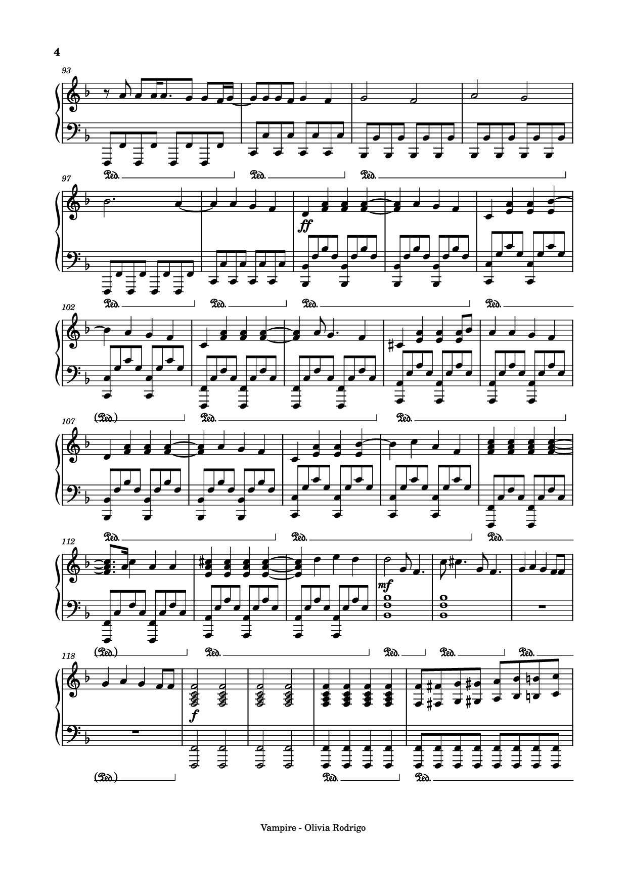 Page 4 of Sheet music PDF Piano Vampire Piano - Olivia Rodrigo