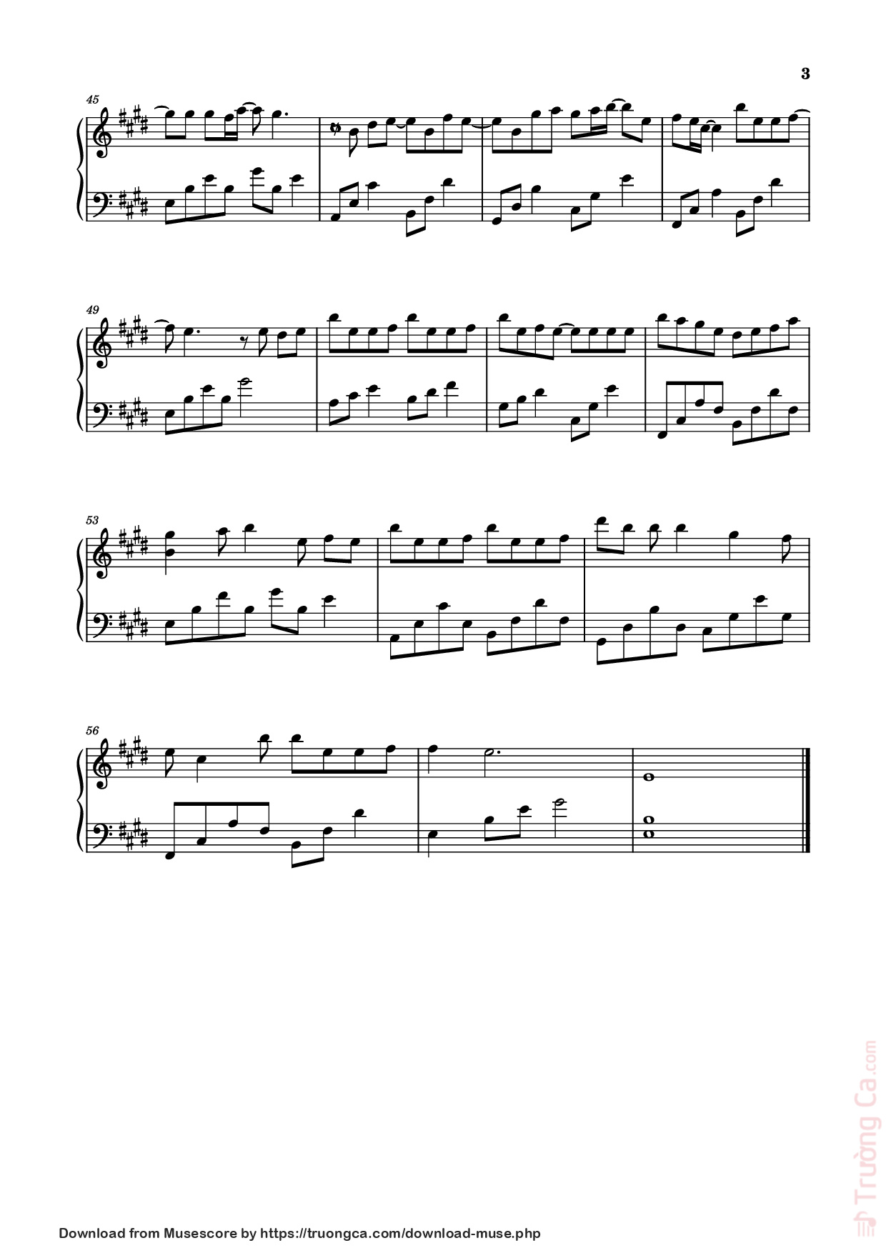 Page 3 of Sheet music PDF Piano 没人会永远陪着你 Piano - 李怡然