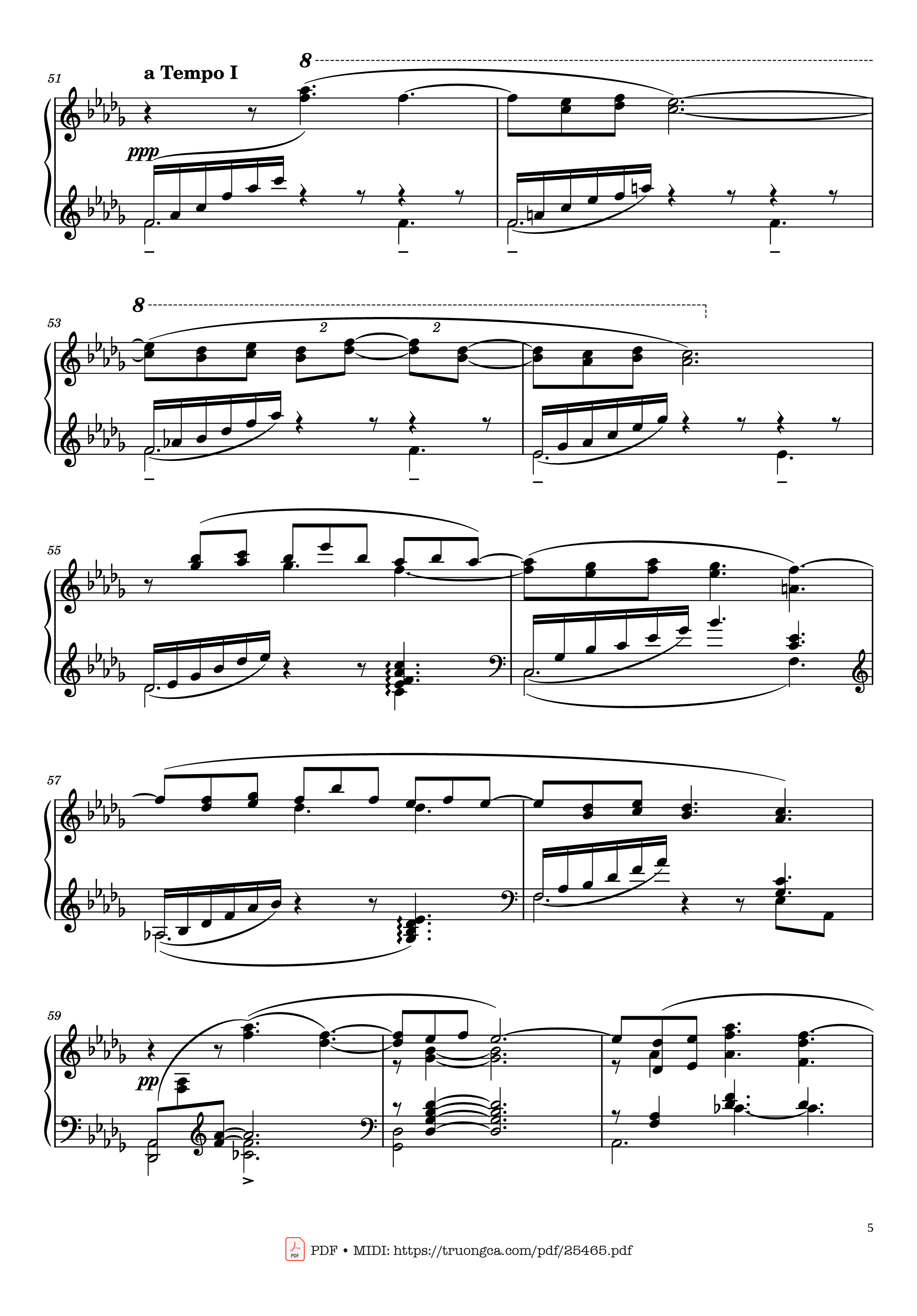 Page 5 of Sheet music PDF Piano Clair de Lune Piano - Claude Debussy