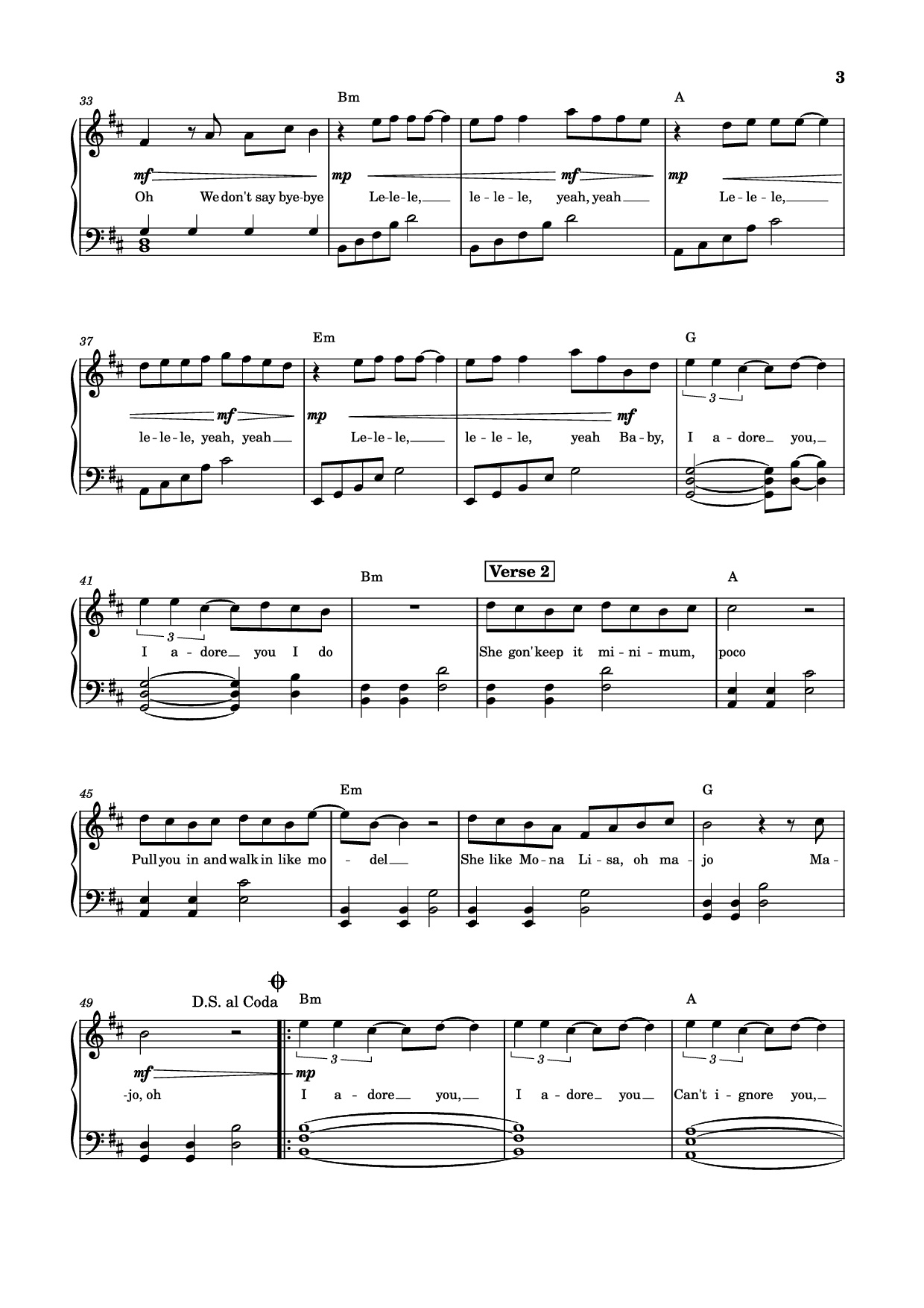 Page 3 of Sheet music PDF Piano I ADORE YOU Piano - HUGEL