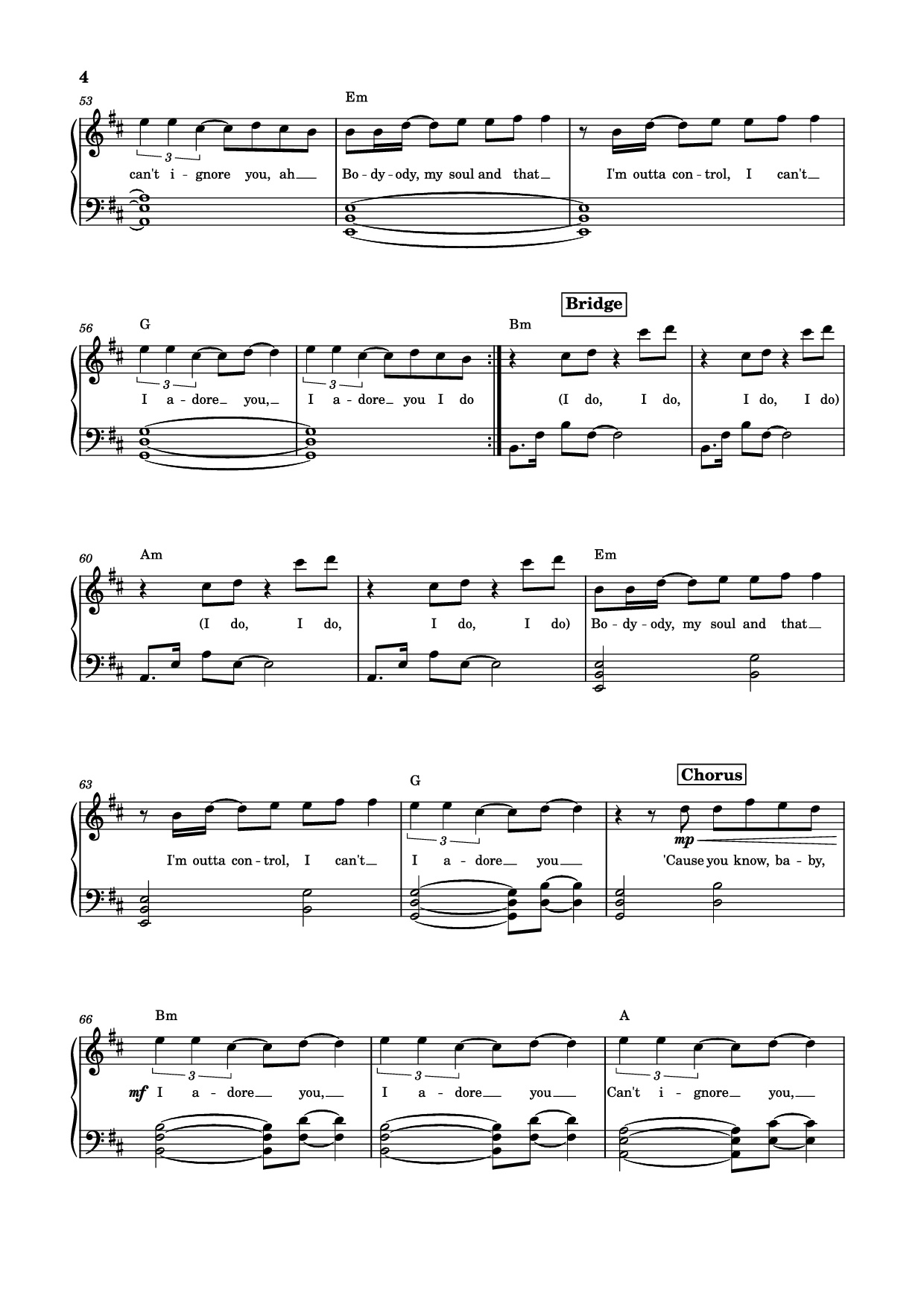 Page 4 of Sheet music PDF Piano I ADORE YOU Piano - HUGEL