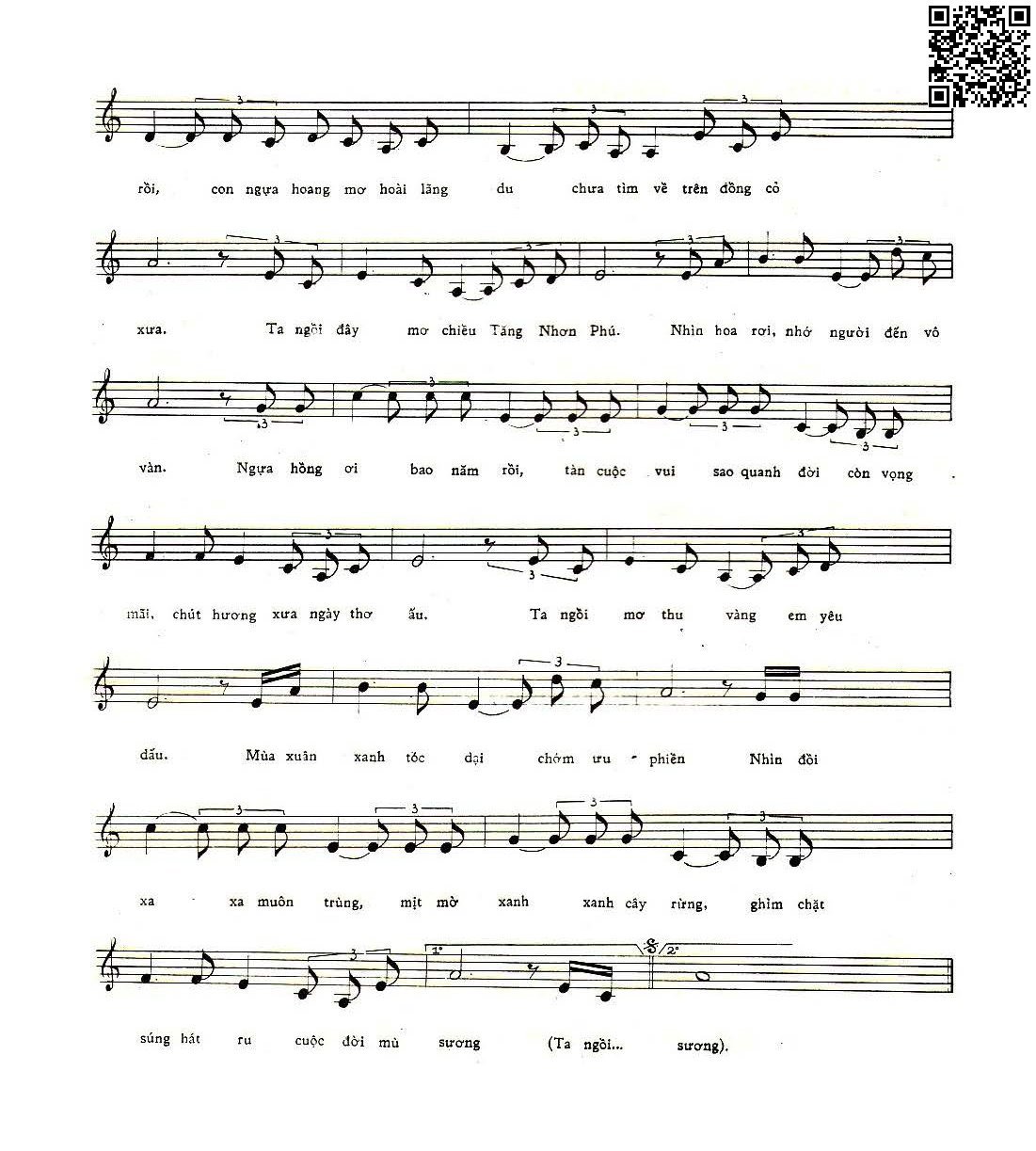 Page 2 of Sheet music PDF Hát trên đồi Tăng Nhơn Phú - Vũ Đức Sao Biển