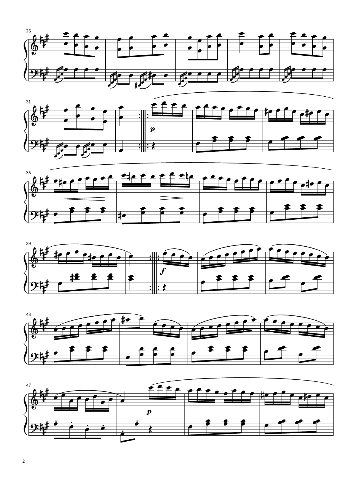 Page 2 of Sheet music PDF Piano Sonata No. 11 - Wolfgang Amadeus Mozart (1756–1791