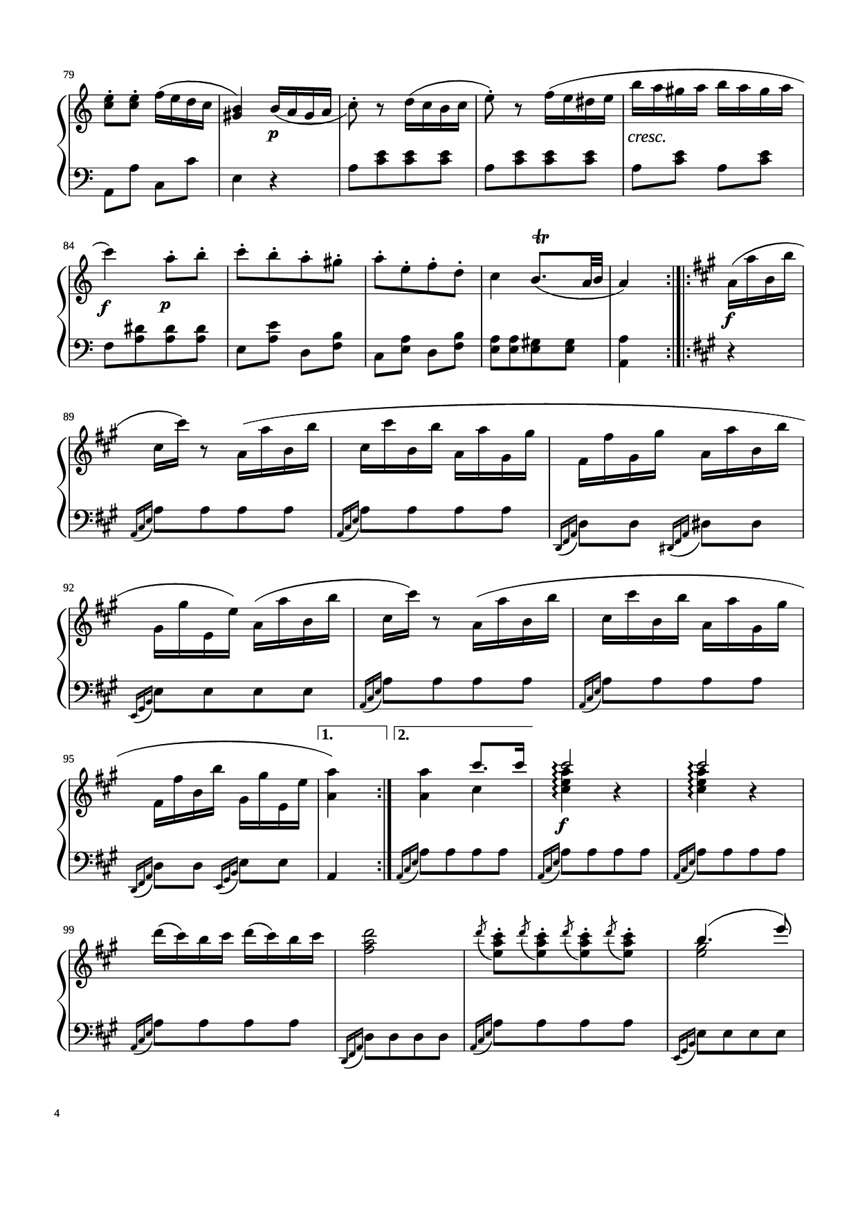 Page 4 of Sheet music PDF Piano Sonata No. 11 - Wolfgang Amadeus Mozart (1756–1791