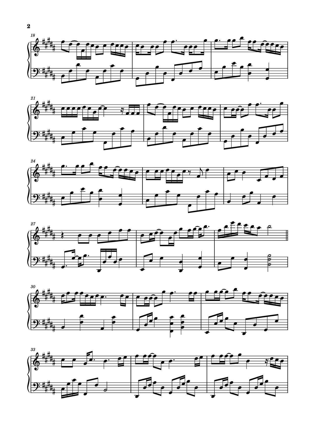 Page 2 of Sheet music PDF Piano 孤独不孤单 Piano - 演唱：李怡然