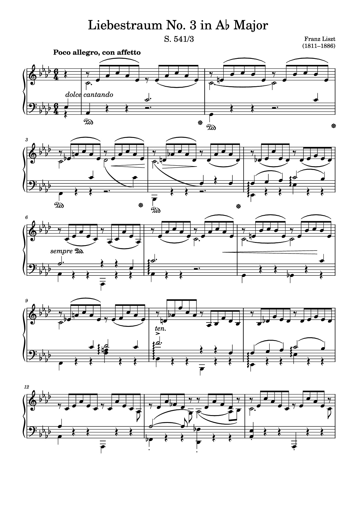 Liebestraum No. 3 in A♭ Major Piano