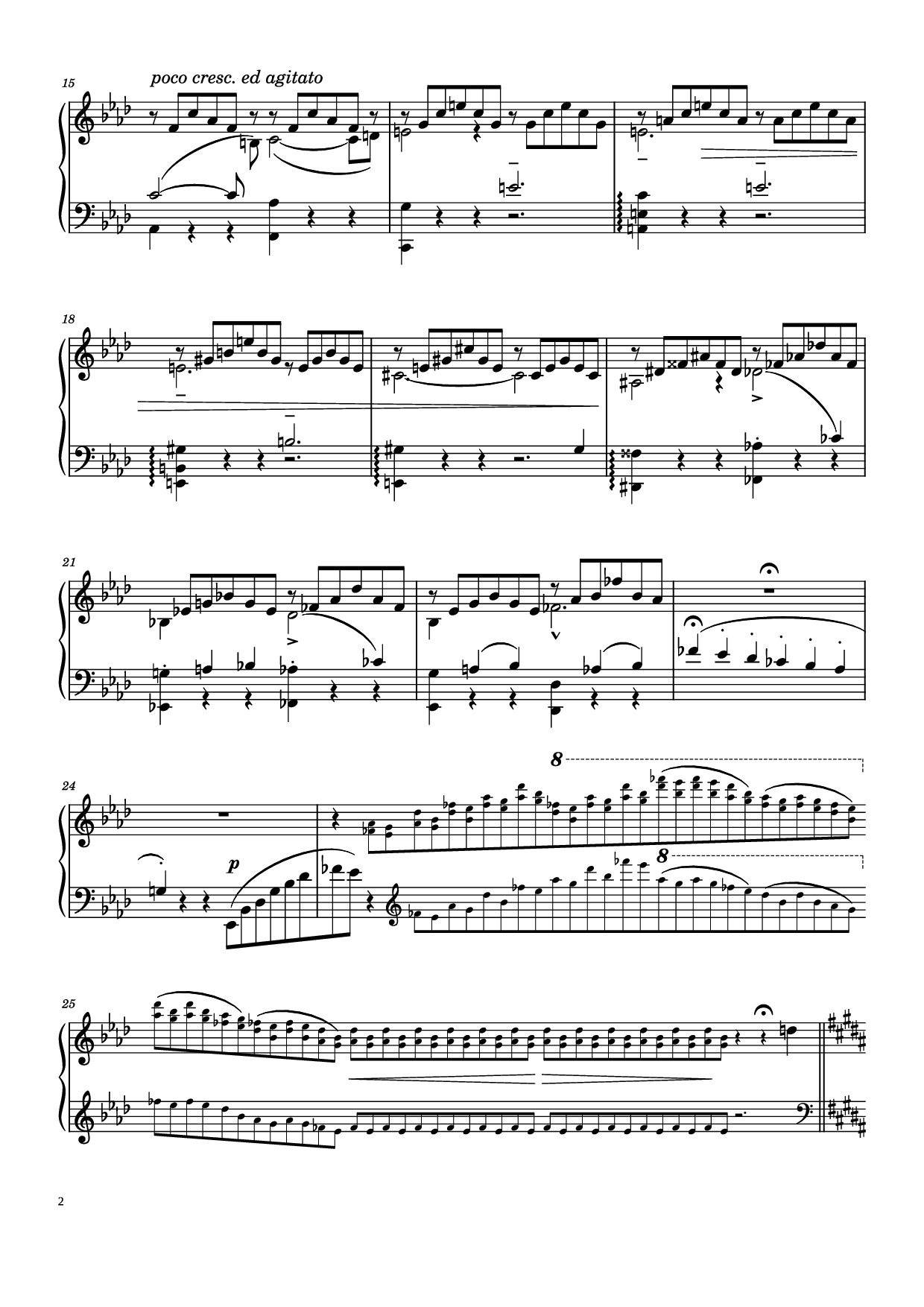 Page 2 of Sheet music PDF Piano Liebestraum No. 3 in A♭ Major Piano - Franz Liszt