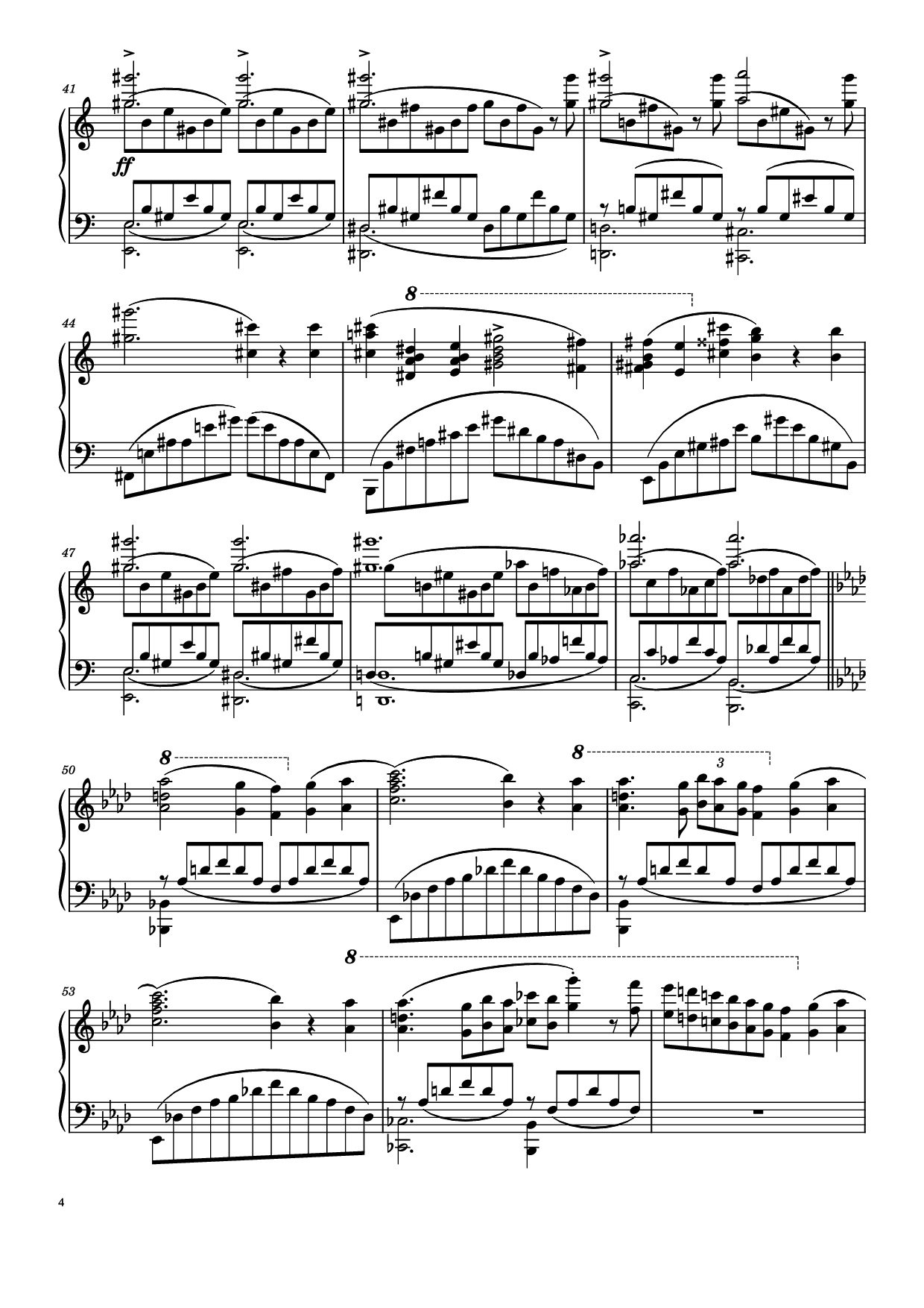 Page 4 of Sheet music PDF Piano Liebestraum No. 3 in A♭ Major Piano - Franz Liszt
