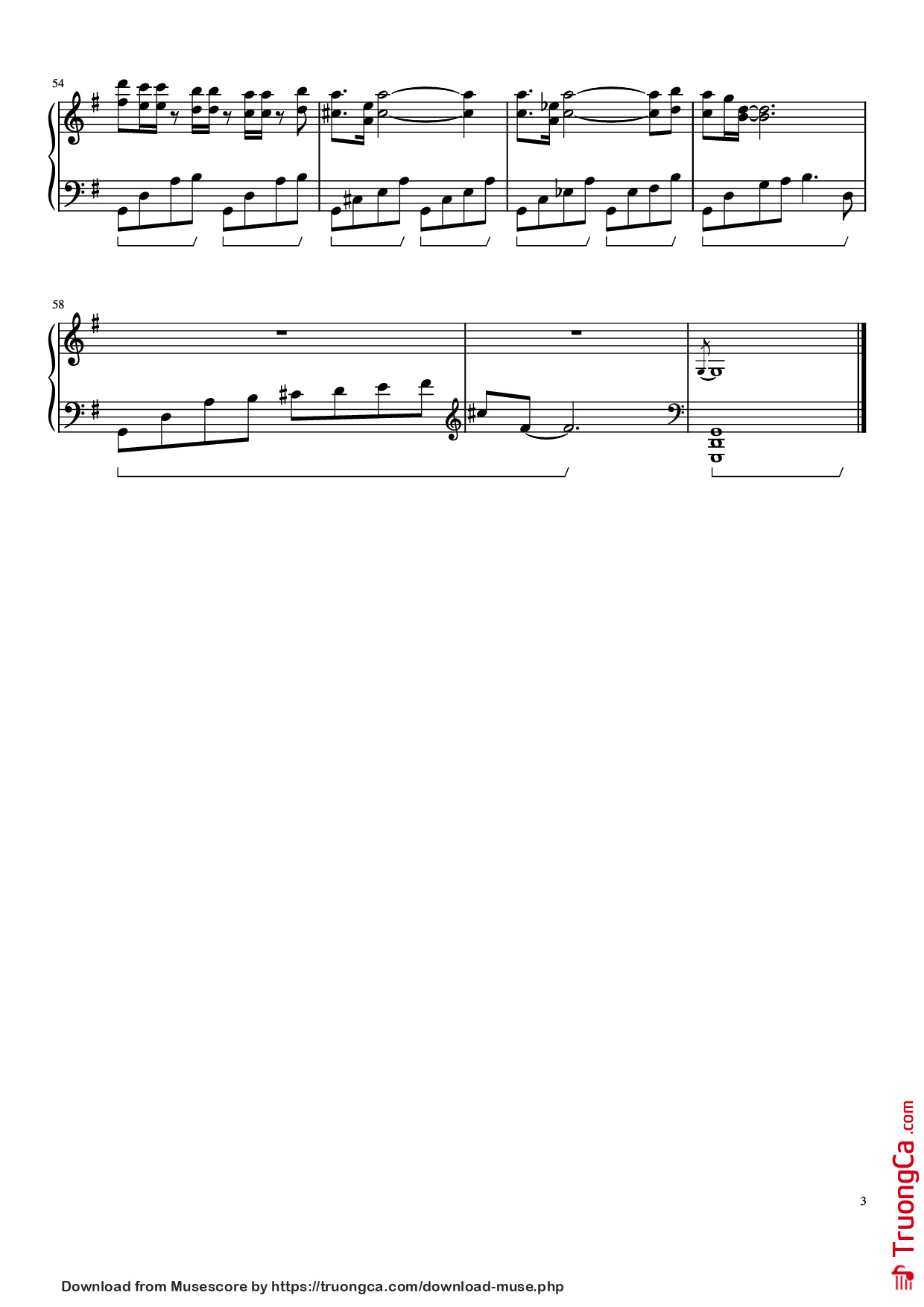 Page 3 of Sheet music PDF Piano 明日へ Piano - Undefined