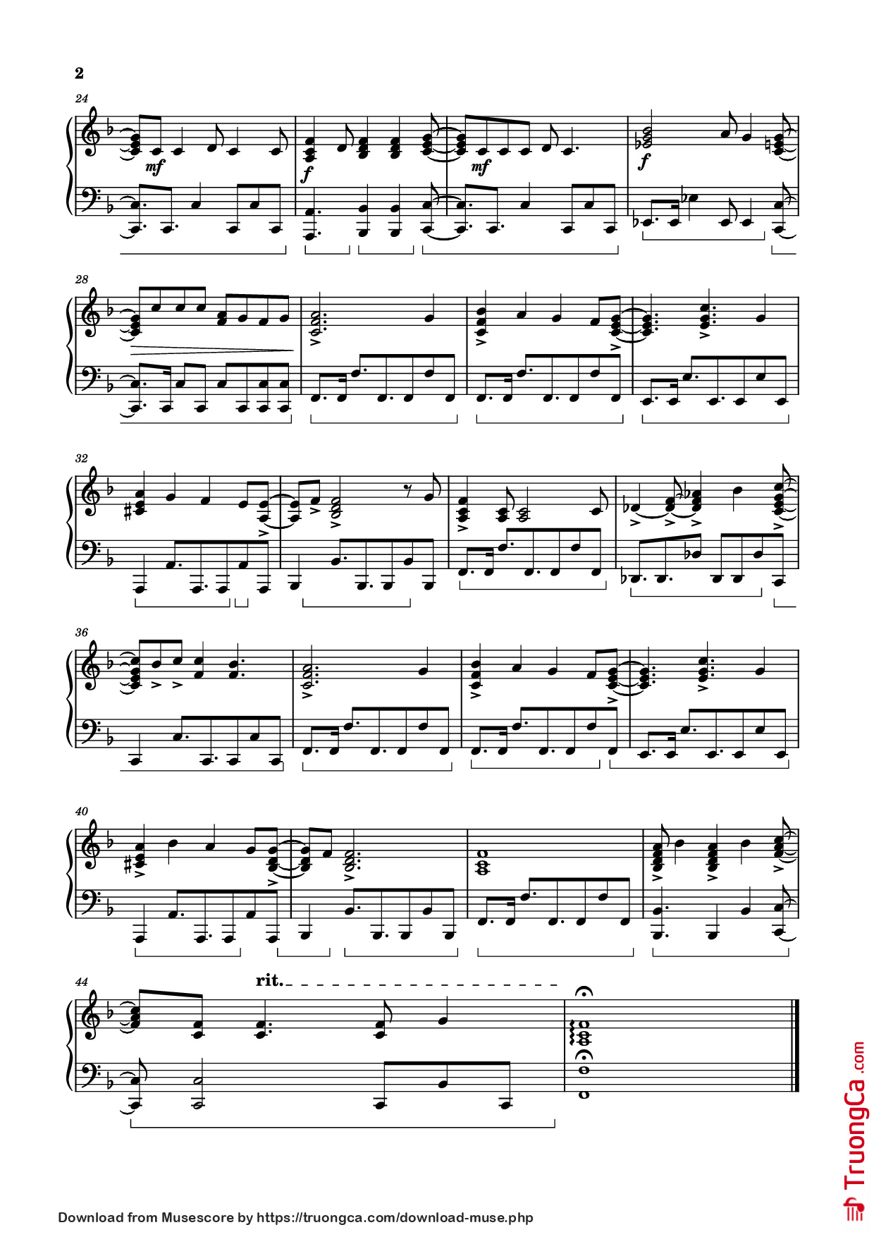 Page 2 of Sheet music PDF Piano Blue Water Piano - Miho Morikawa