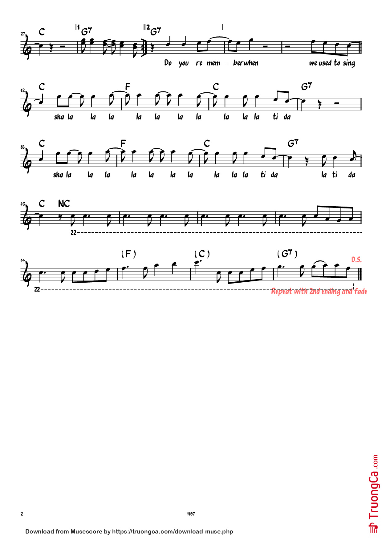 Page 2 of Sheet music PDF Piano Brown Eyed Girl Piano - Van Morrison