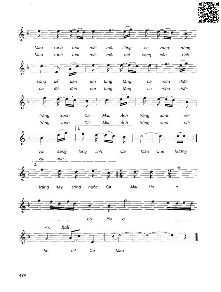 Page 3 of Sheet music PDF Hát từ xóm biển Cà Mau - An Chung