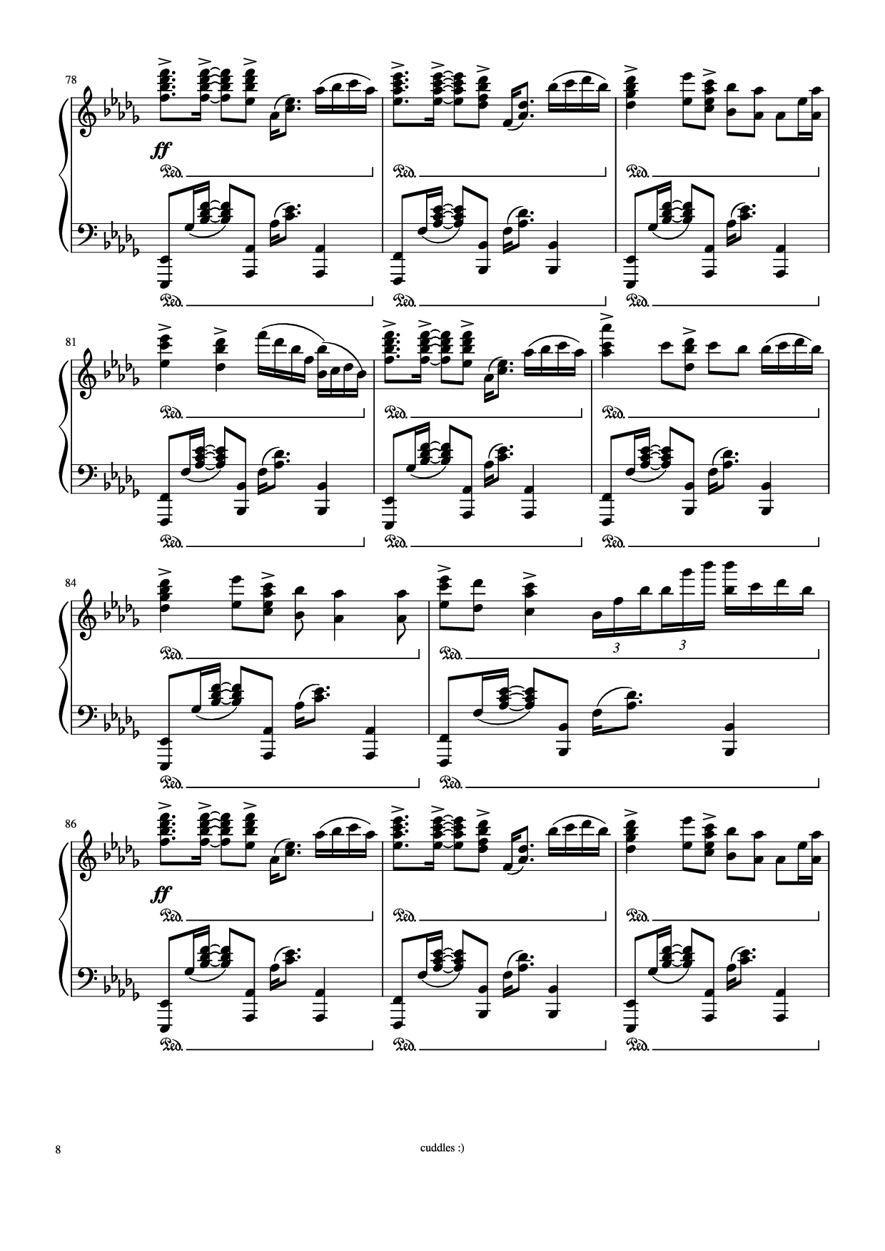 Page 8 of Sheet music PDF Piano Never gonna give you up Piano - Arr. by shoes