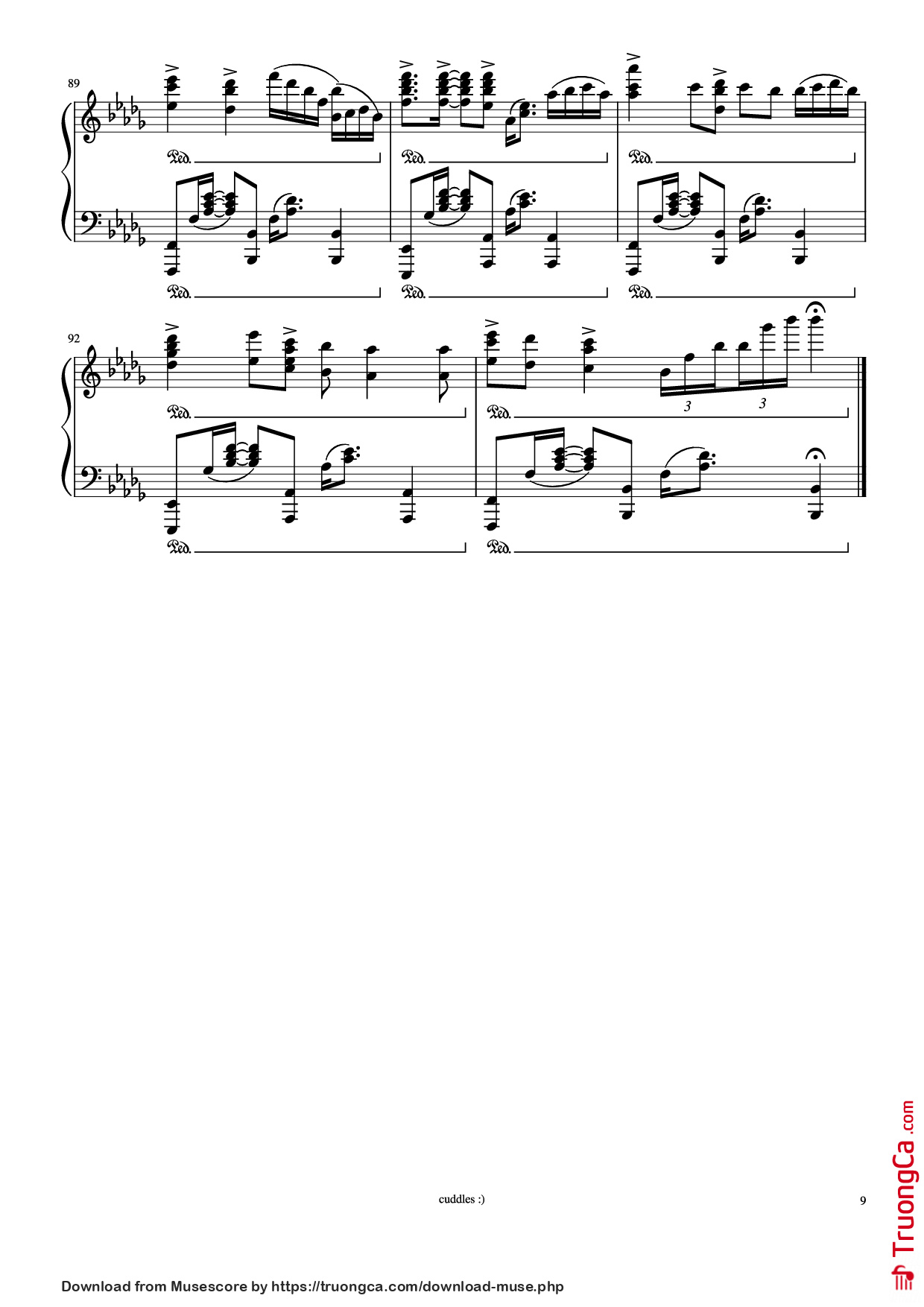 Page 9 of Sheet music PDF Piano Never gonna give you up Piano - Arr. by shoes