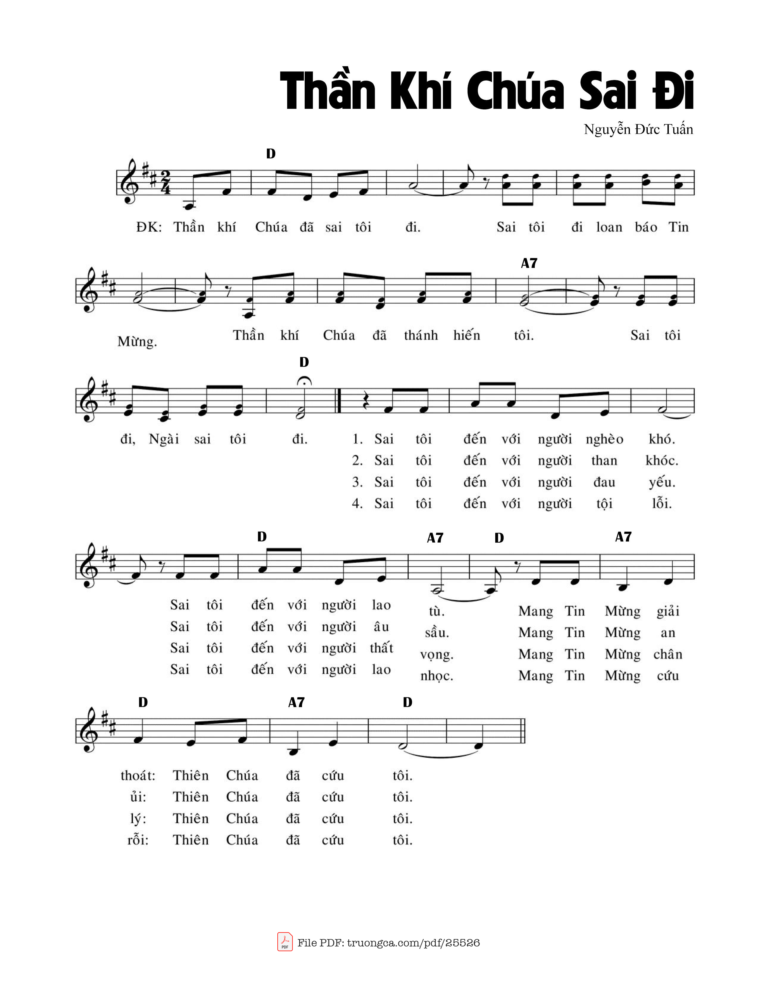 Page 2 of Sheet music PDF Thần Khí Chúa Sai Đi - Nguyễn Đức Tuấn